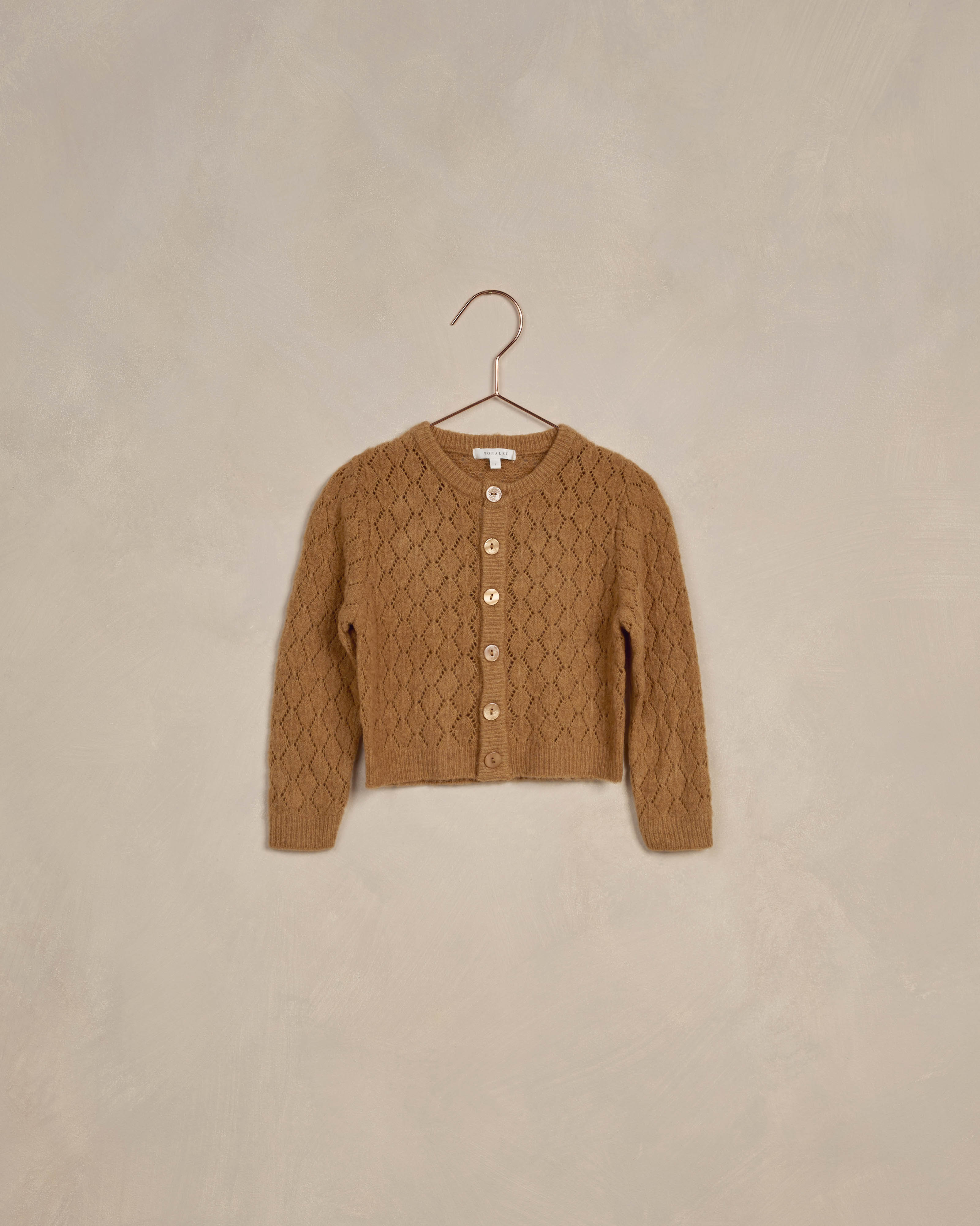 Cropped Pointelle Cardigan || Golden