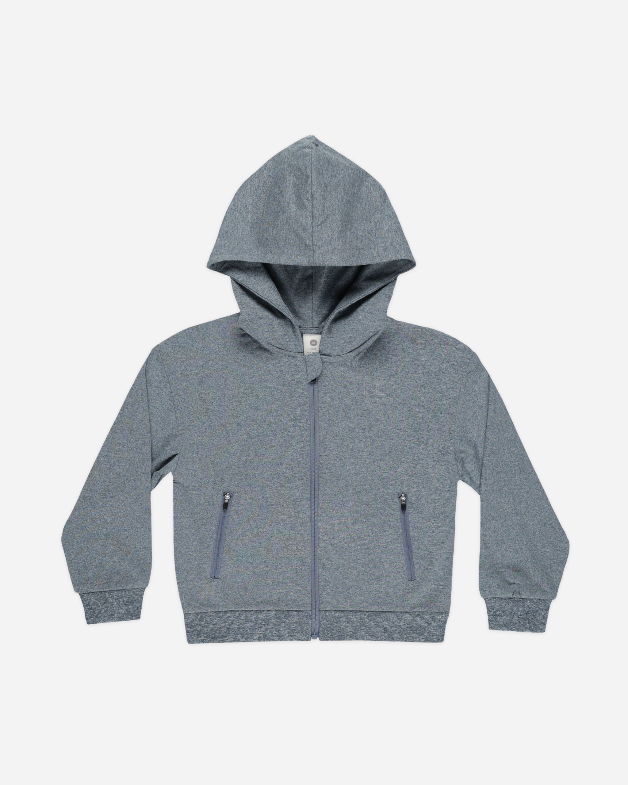 Zip-Up Tech Hoodie | Heathered Indigo