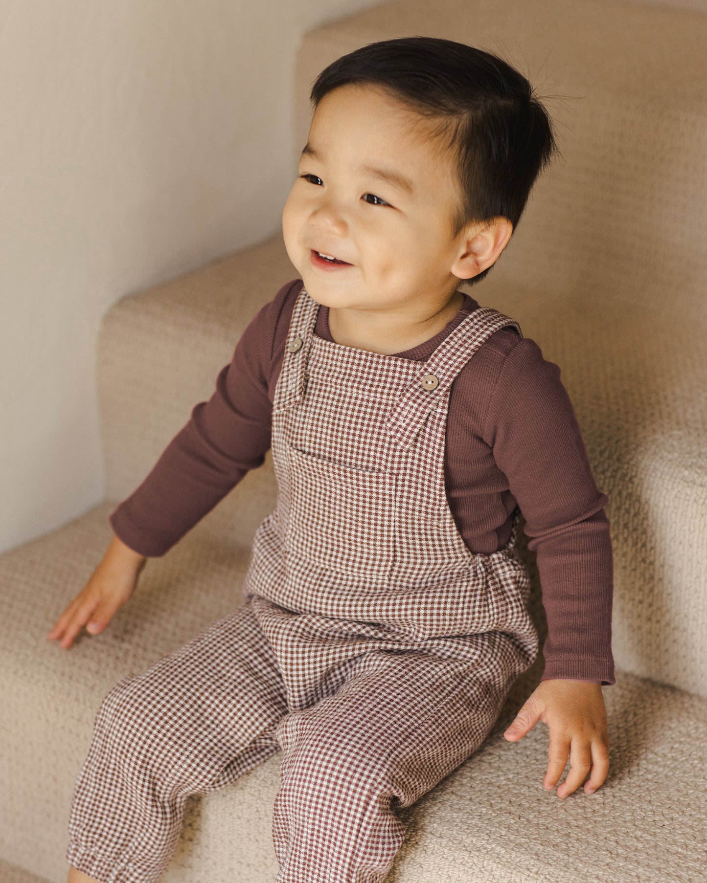 Baby Overall || Plum Gingham