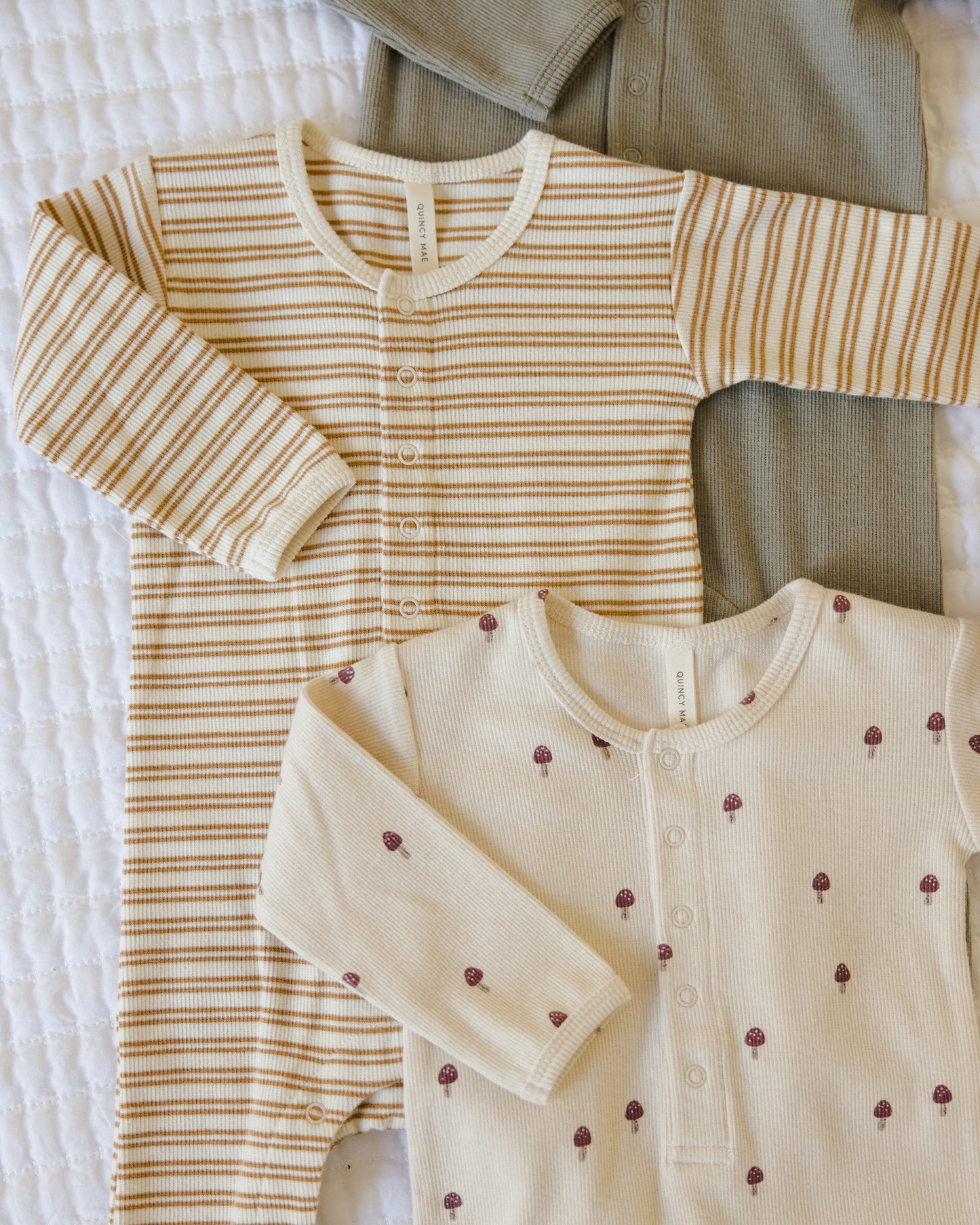 Ribbed Baby Jumpsuit || Golden Stripe