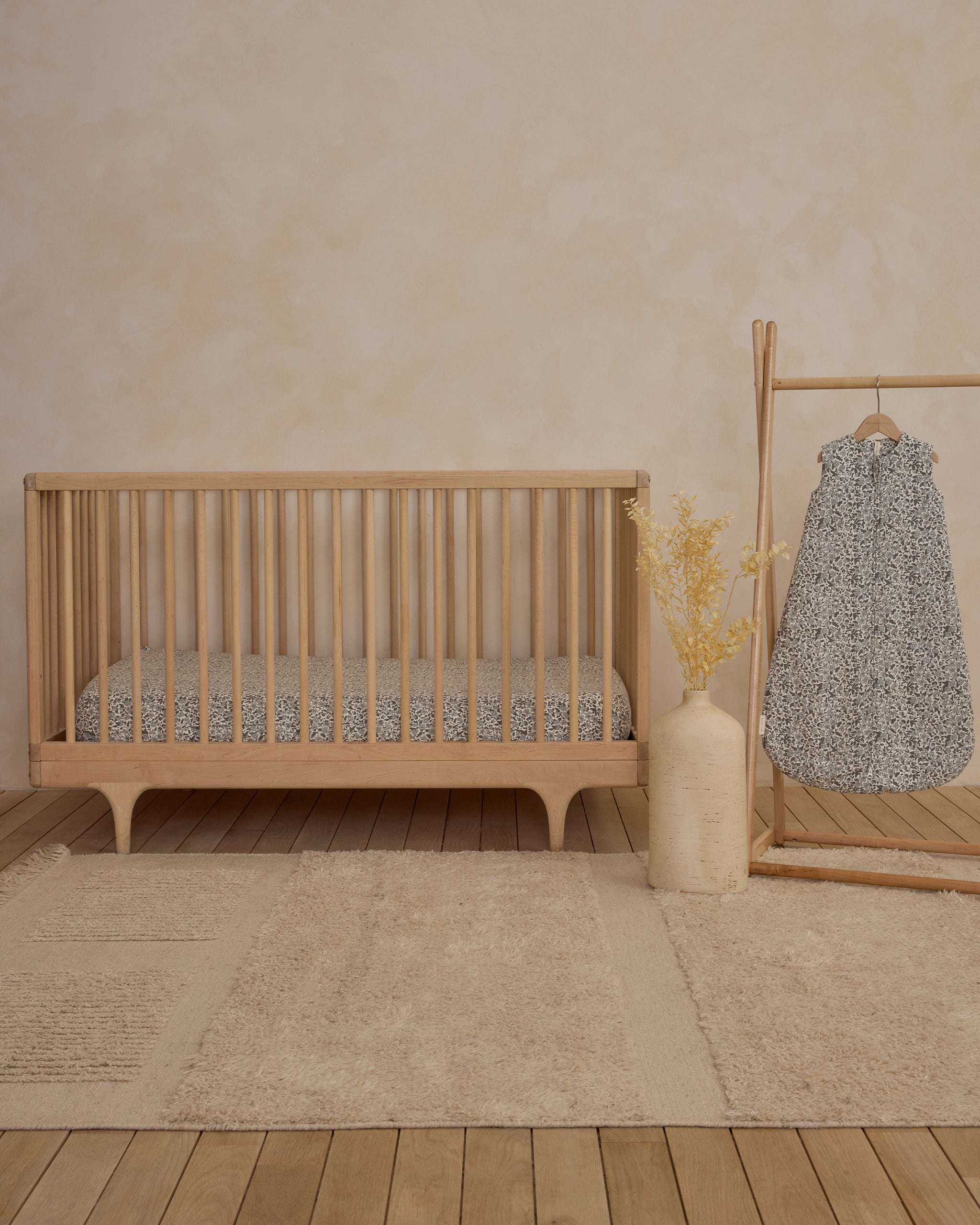 Woven Crib Sheet || Green Garden