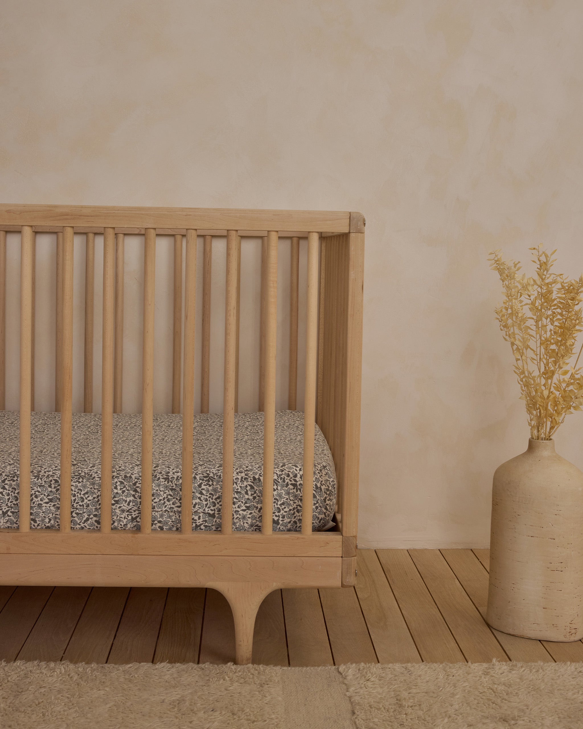 Woven Crib Sheet || Green Garden