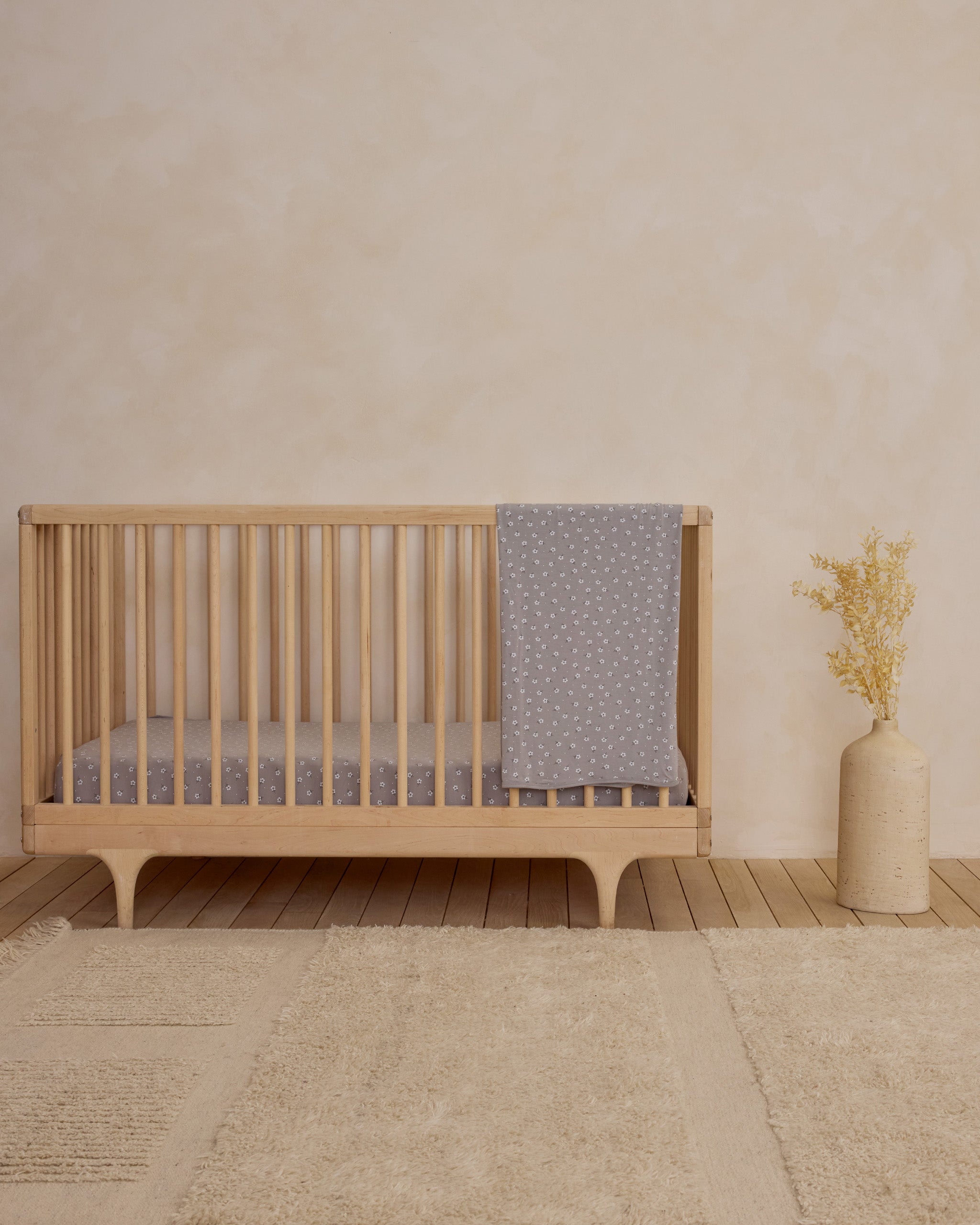 Bamboo Crib Sheet || Blue Ditsy