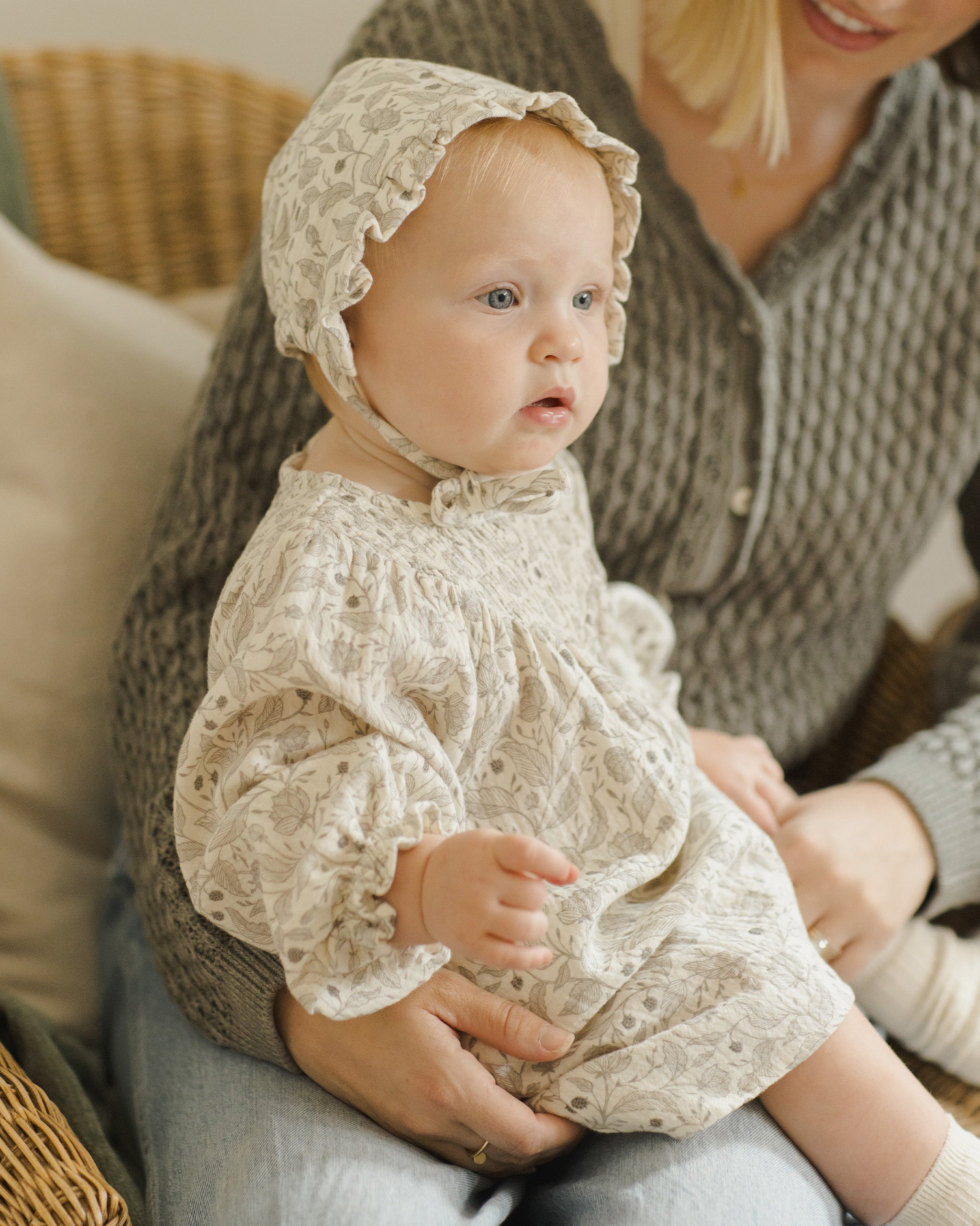 V Smocked Dress || Winter Floral