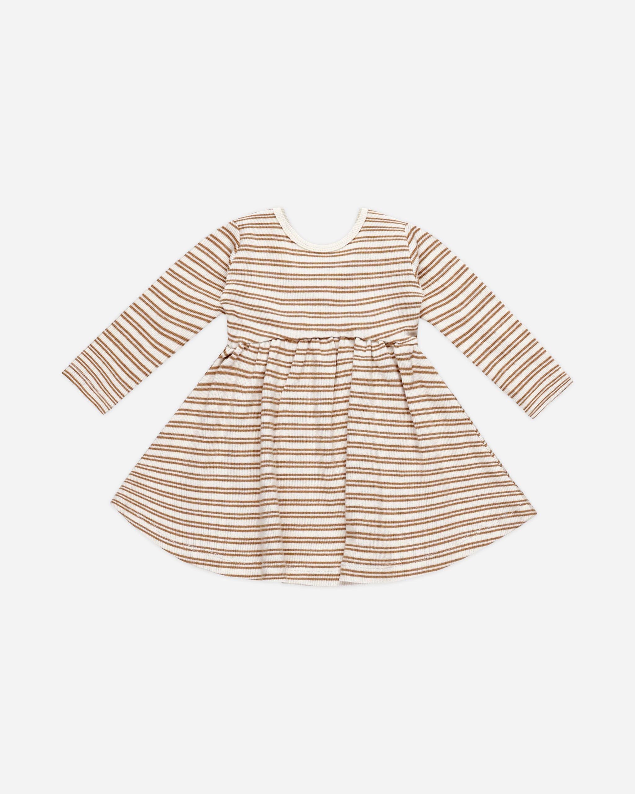 Ribbed Long Sleeve Dress || Golden Stripe