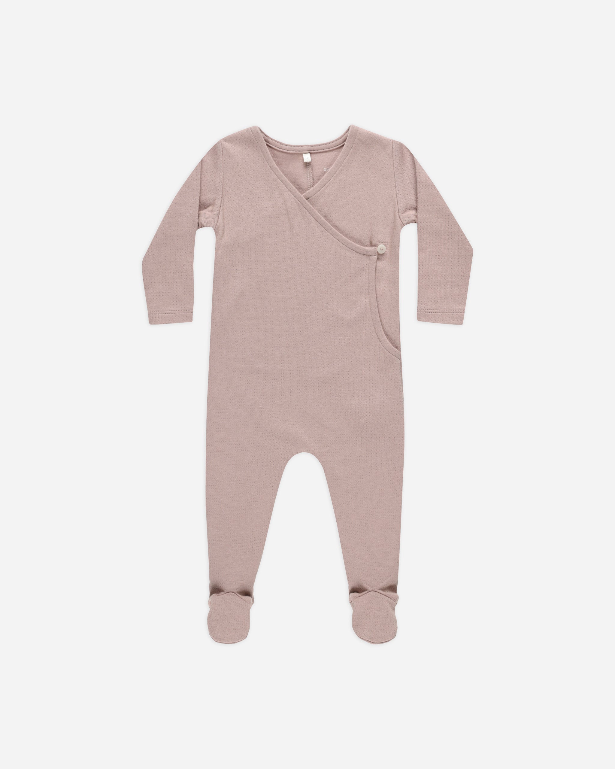 Pointelle Wrap Footie || Mauve