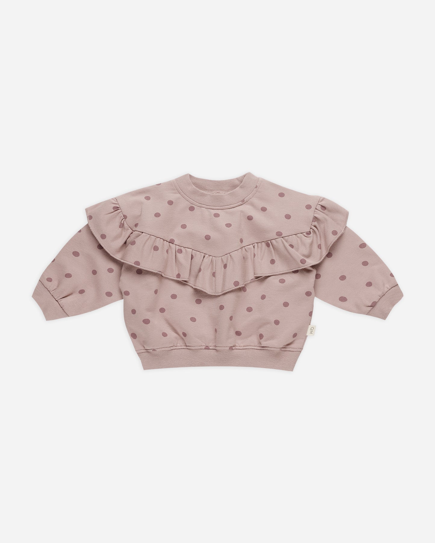 Ruffle Fleece Sweatshirt || Polka Dots