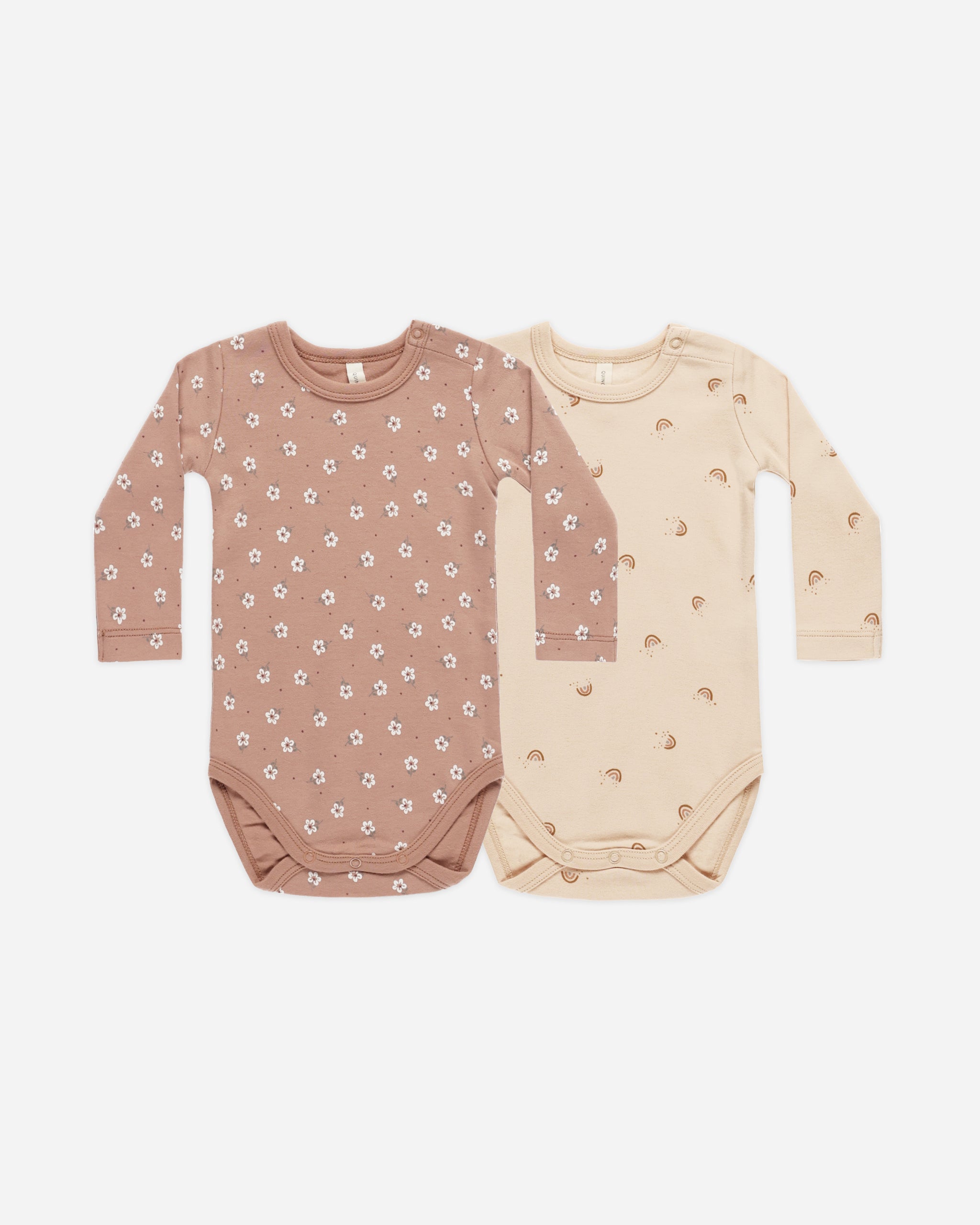 Jersey Bodysuit, 2-Pack || Rose Ditsy, Rainbows