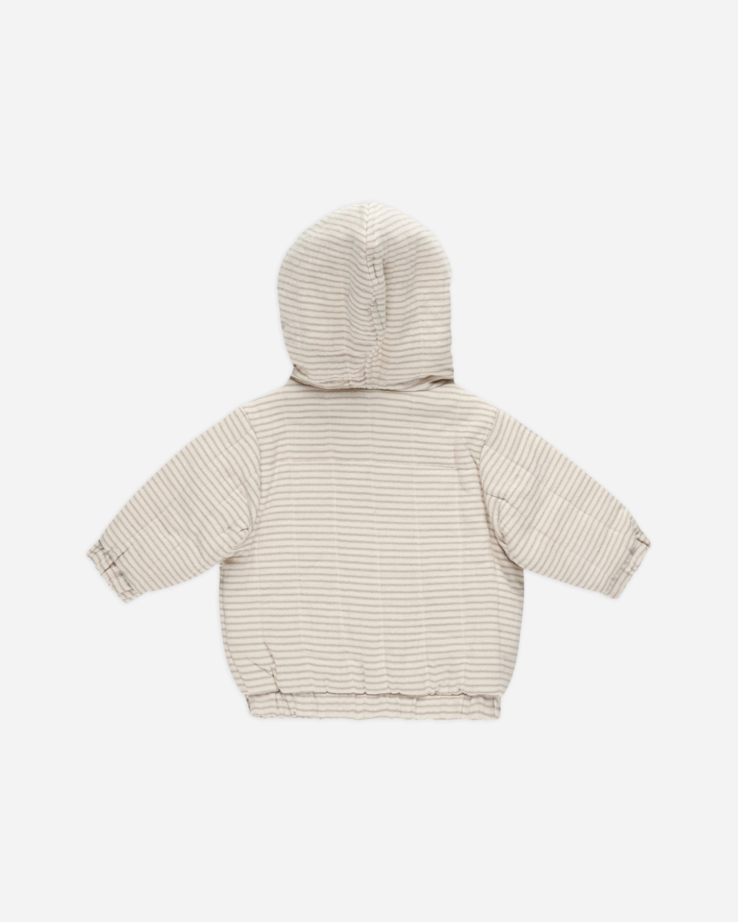 Hooded Woven Jacket || Basil Stripe