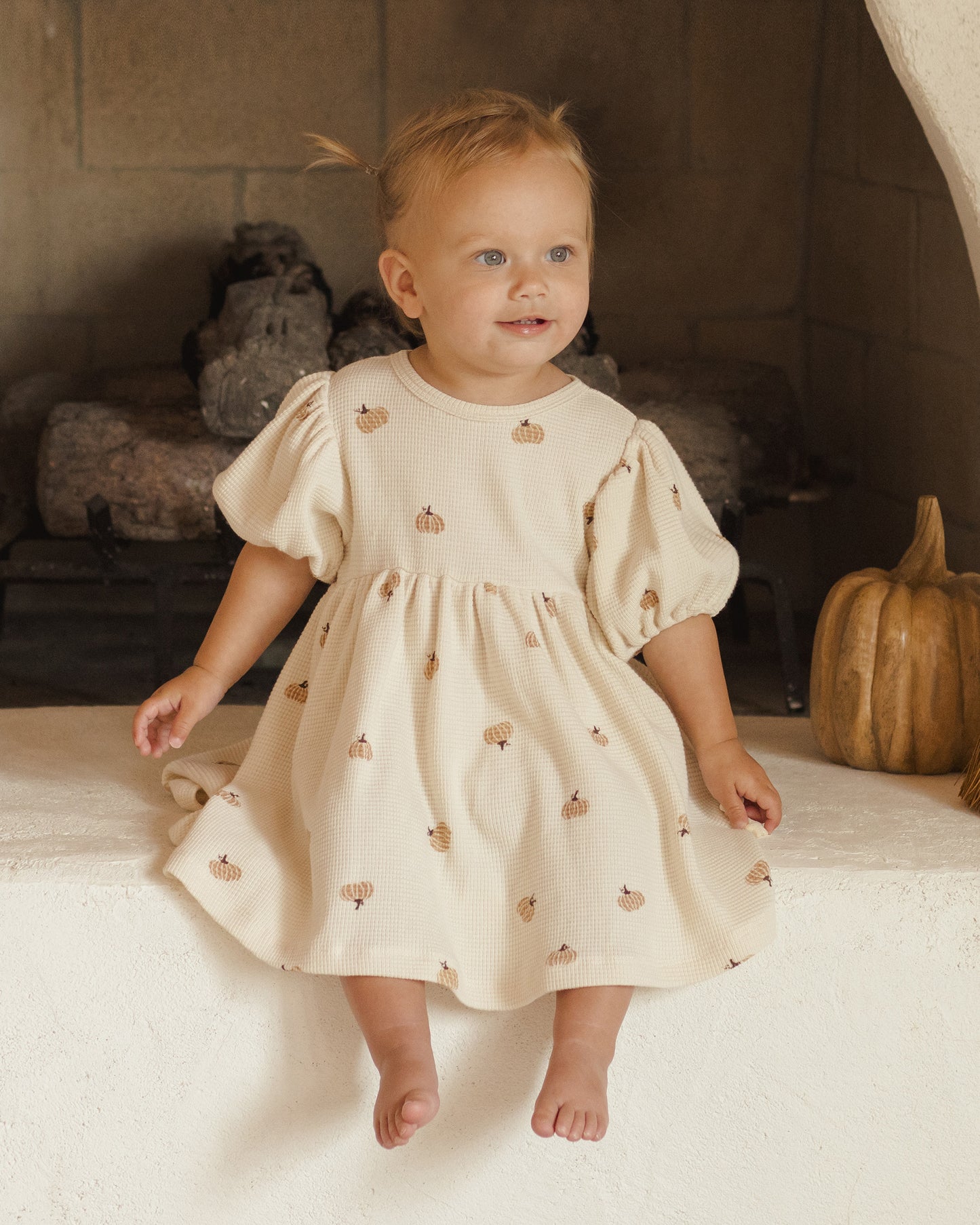 Waffle Babydoll Dress || Pumpkins