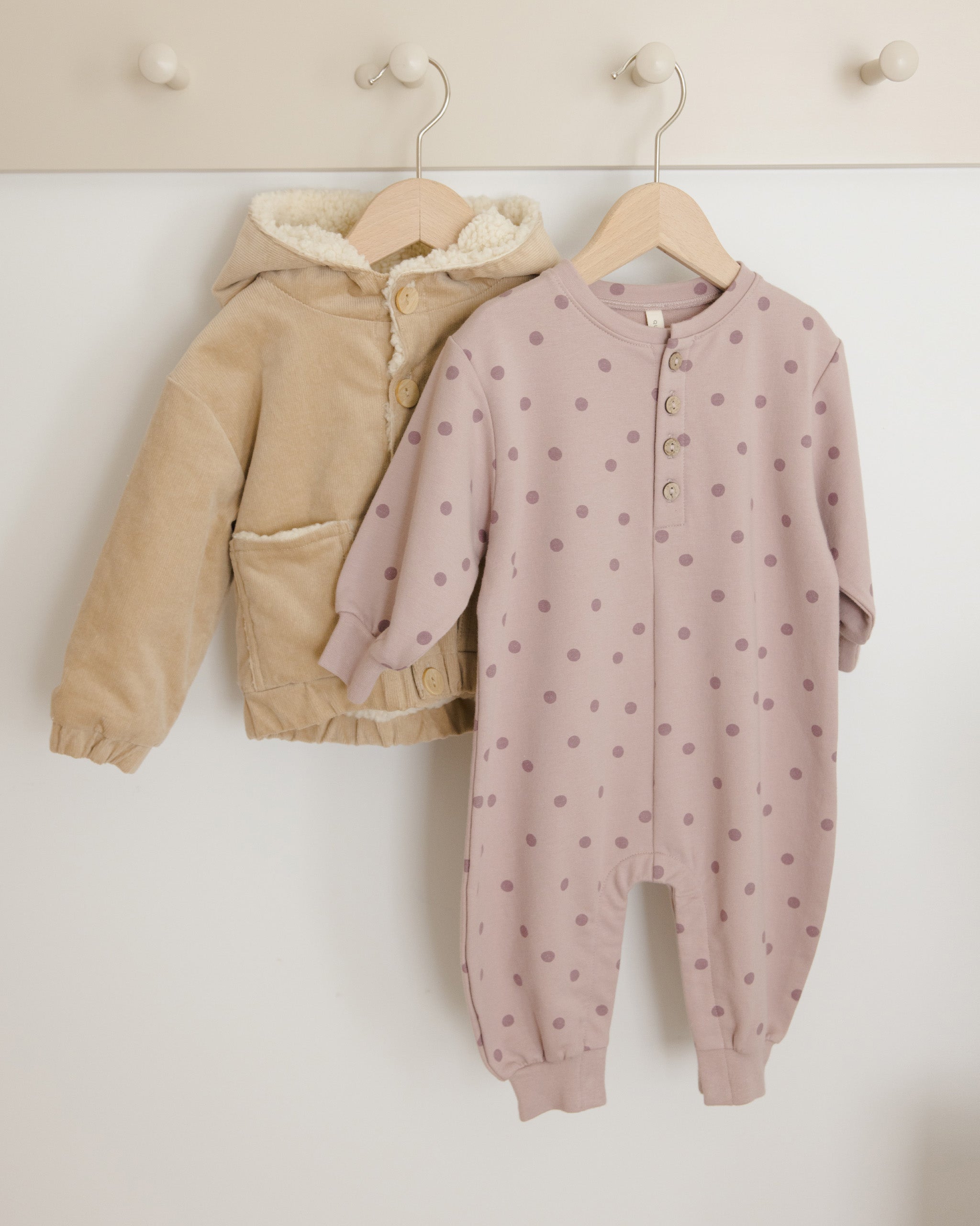 Relaxed Fleece Jumpsuit || Polka Dots