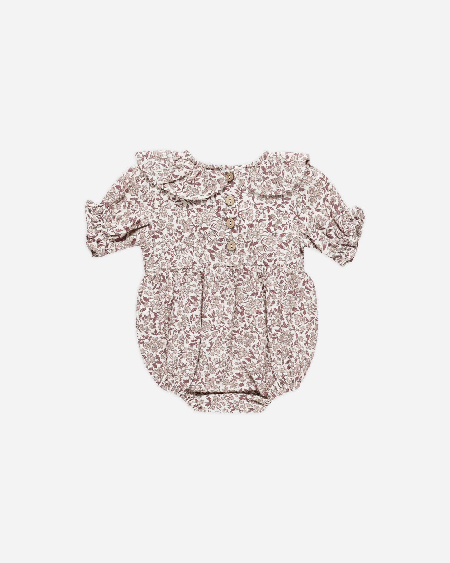 Collared Romper || Mauve Ditsy