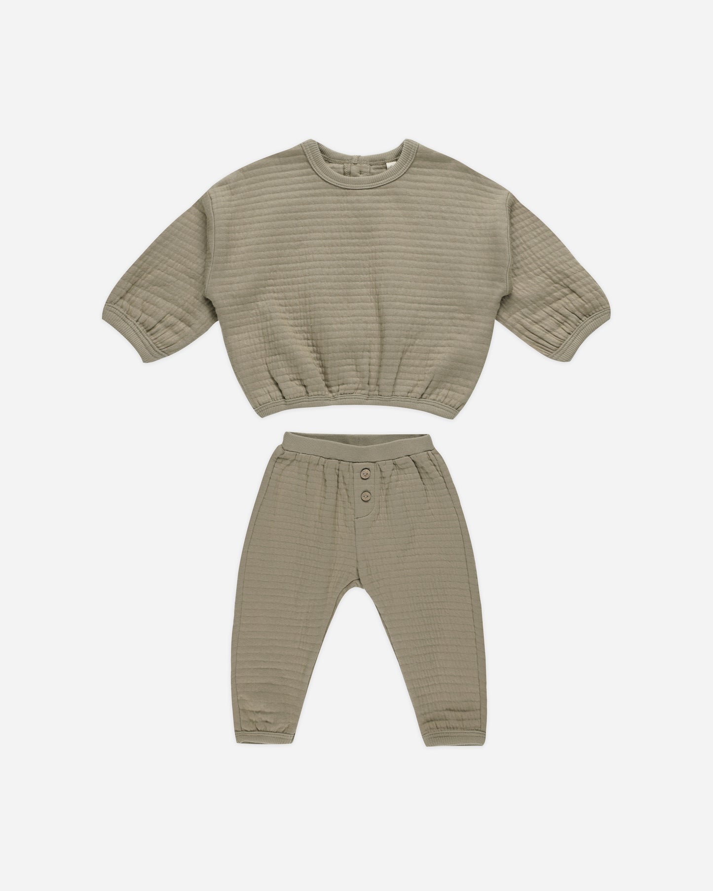 Textured Sweat Set || Olive