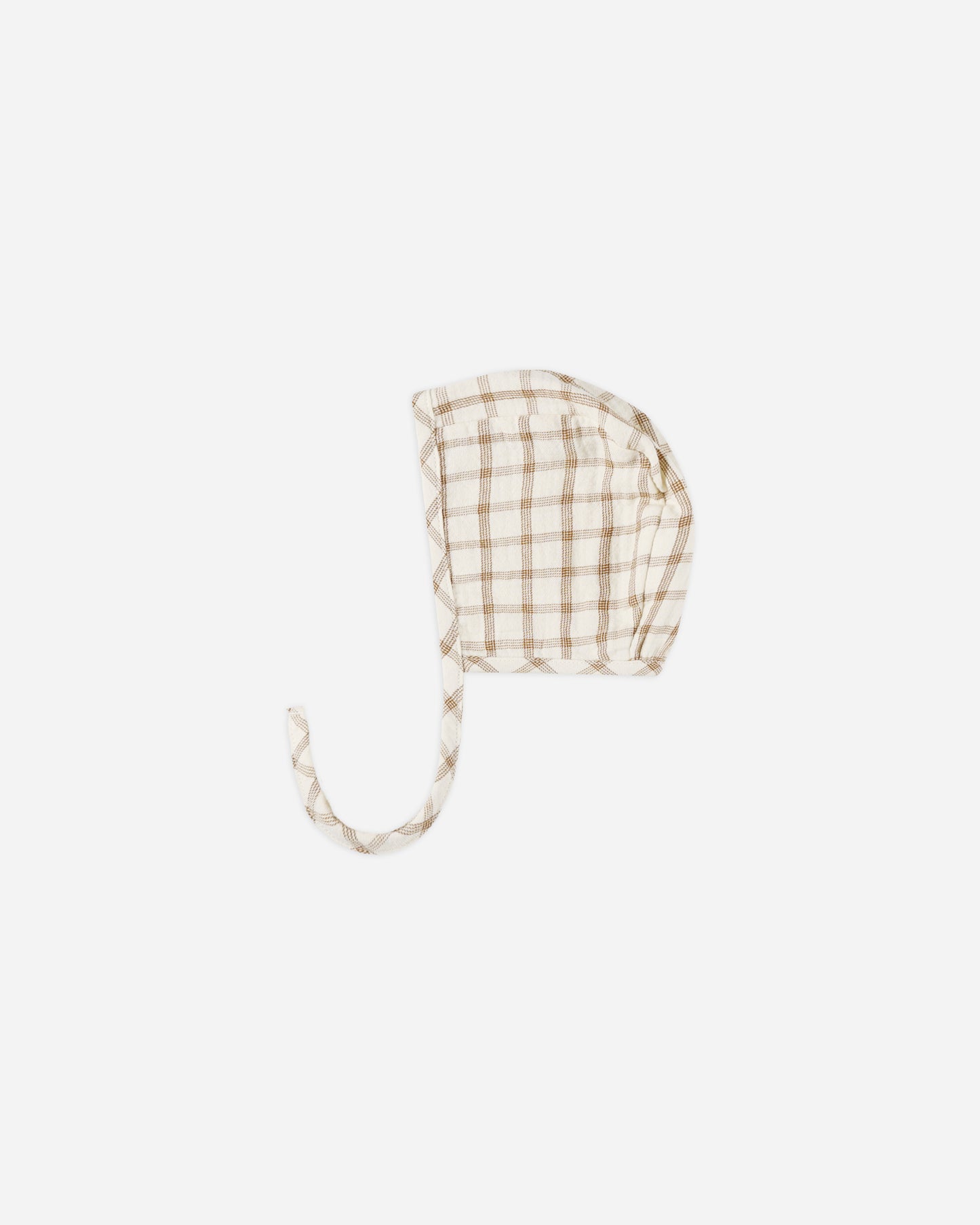 Woven Baby Bonnet || Cinnamon Plaid