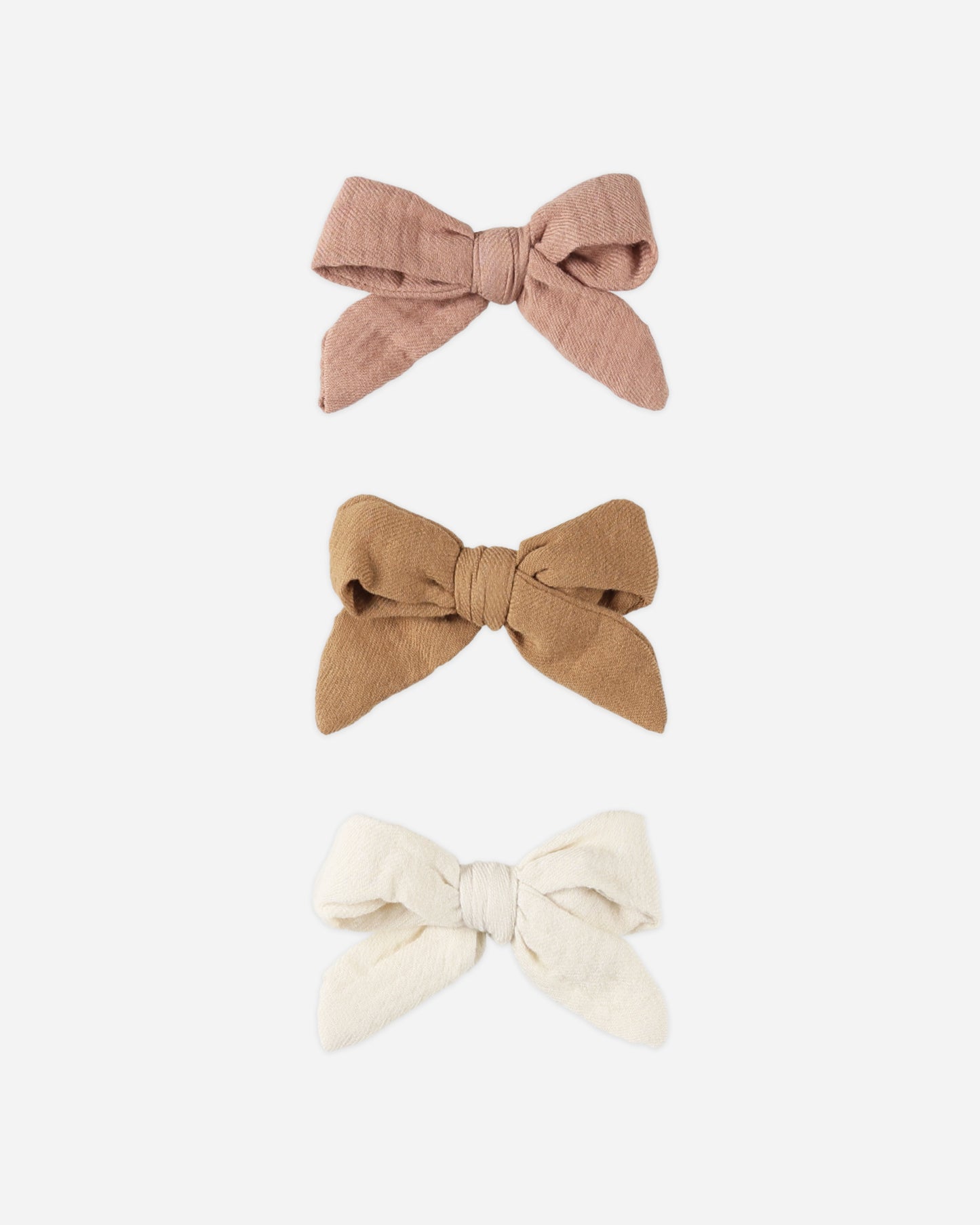 Bow W. Clip, Set of 3 || Rose, Natural, Golden