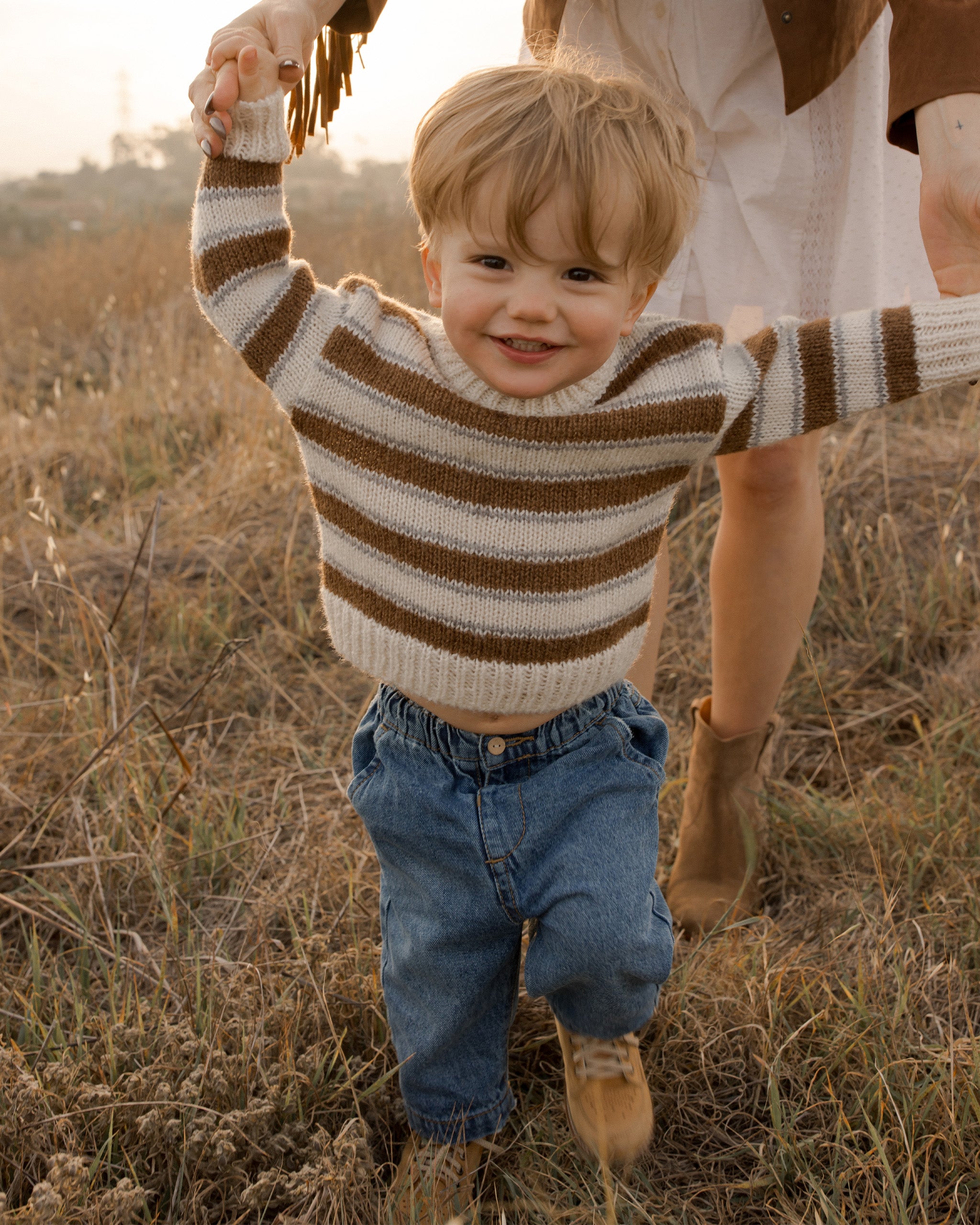 Aspen Sweater || Saddle Stripe