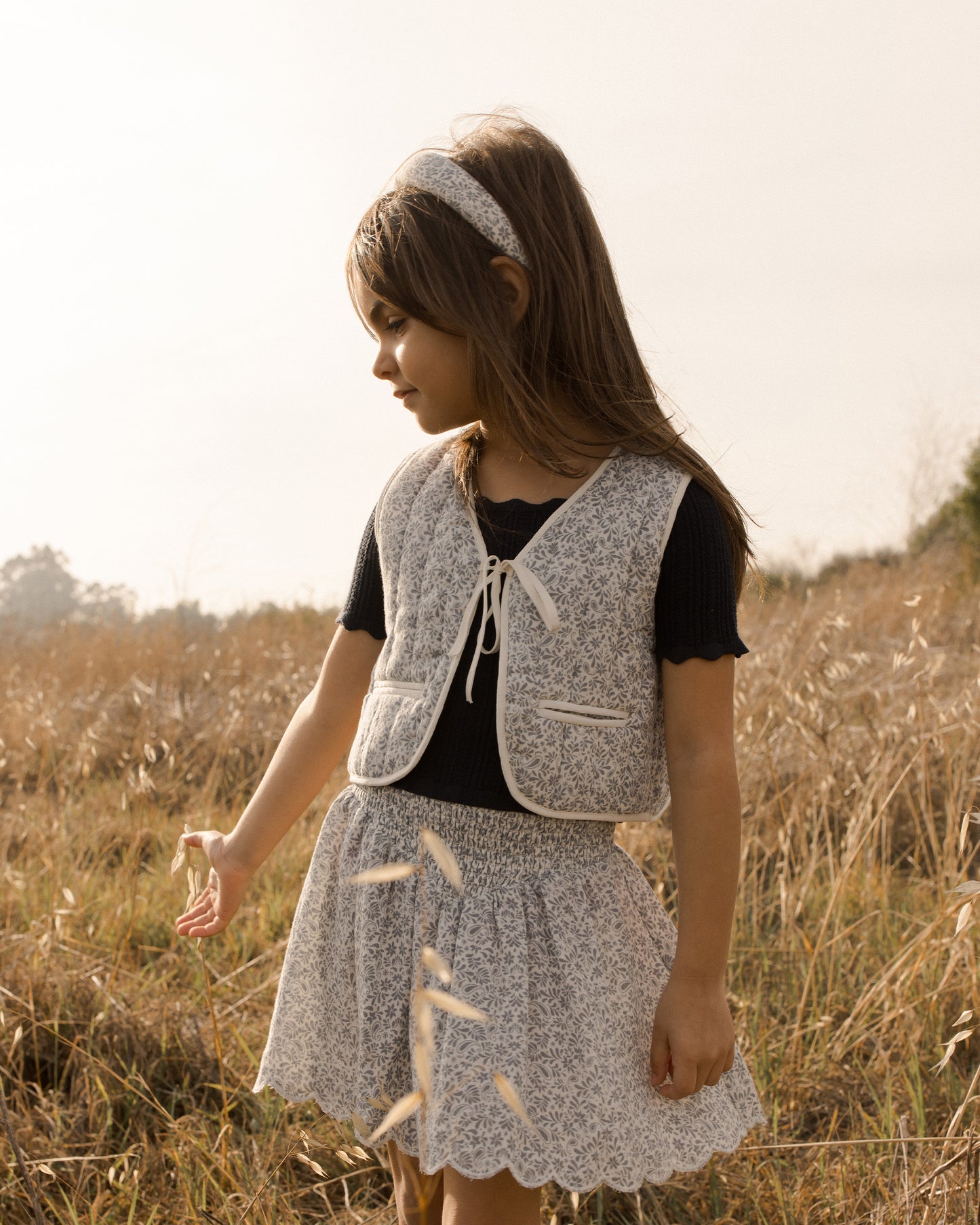 Smocked V Mini Skirt || Ditsy