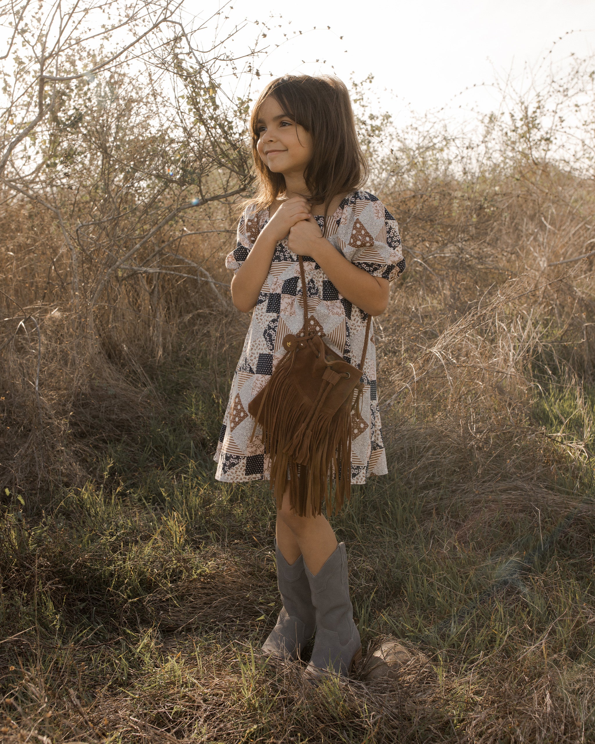 Fringe Crossbody Purse || Saddle