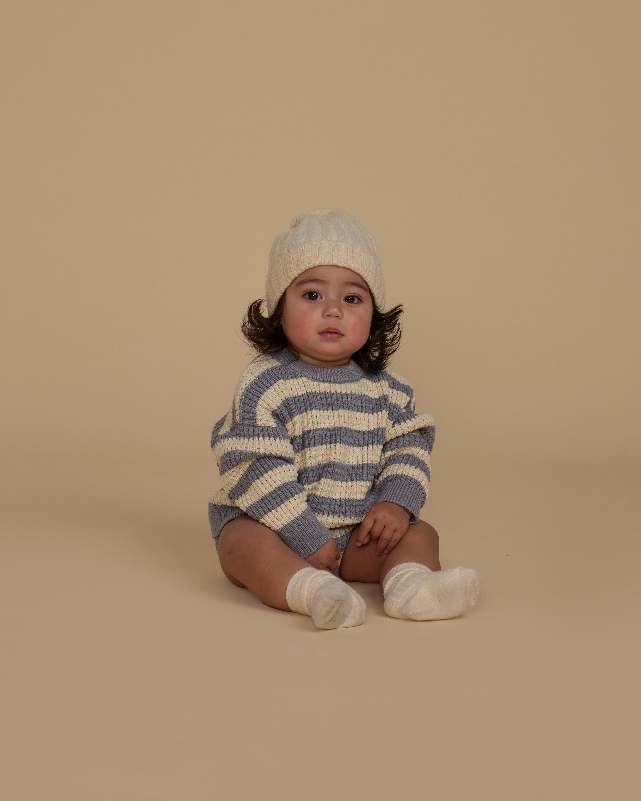 Knit Bloomer || Dusty Blue Stripe