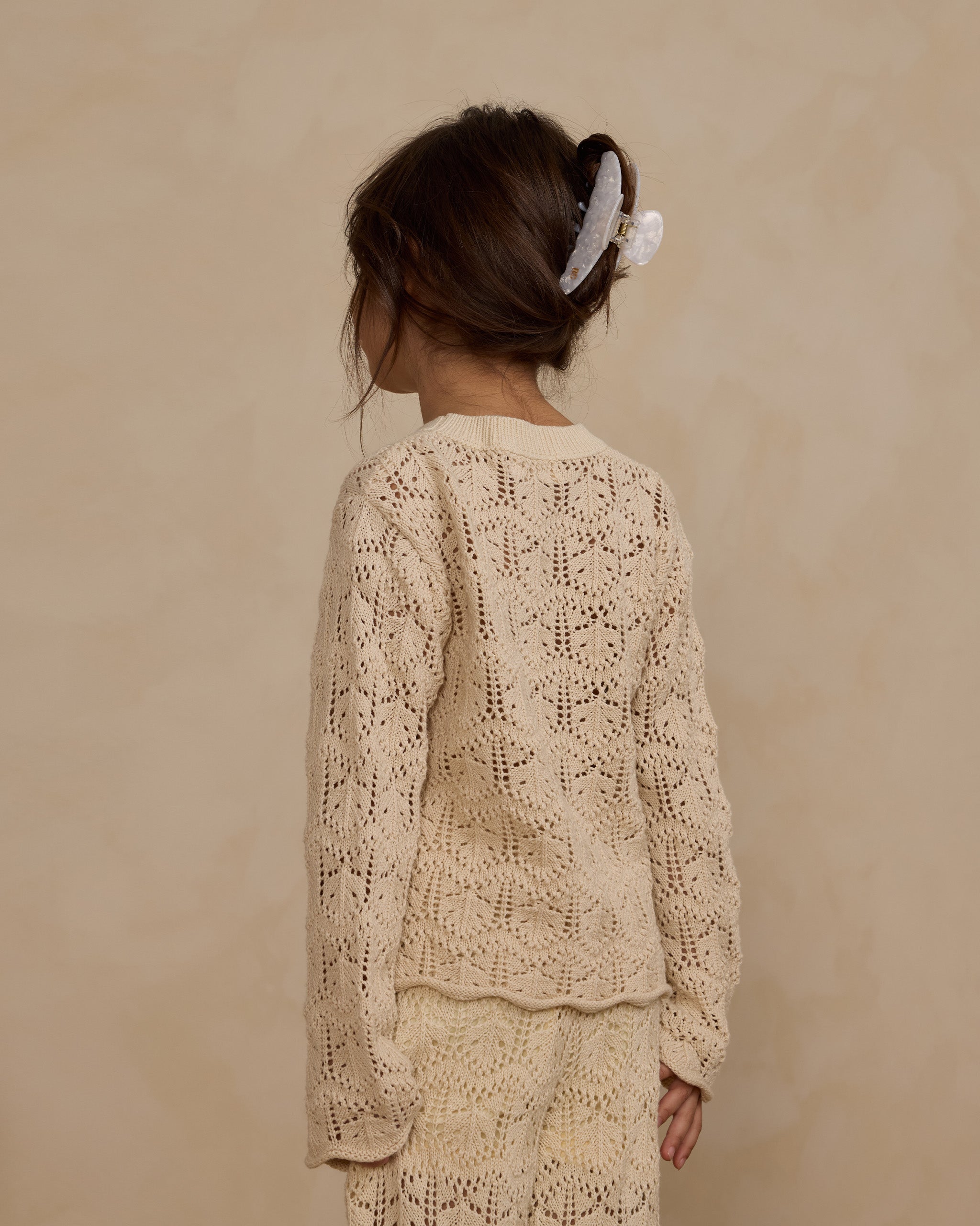 Crochet Knit Pullover || Natural