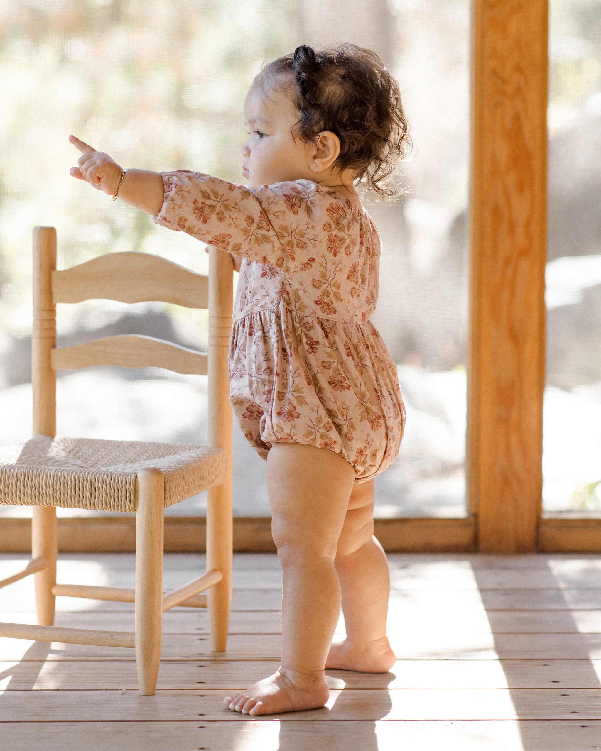 Long Sleeve Bubble Romper || French Garden