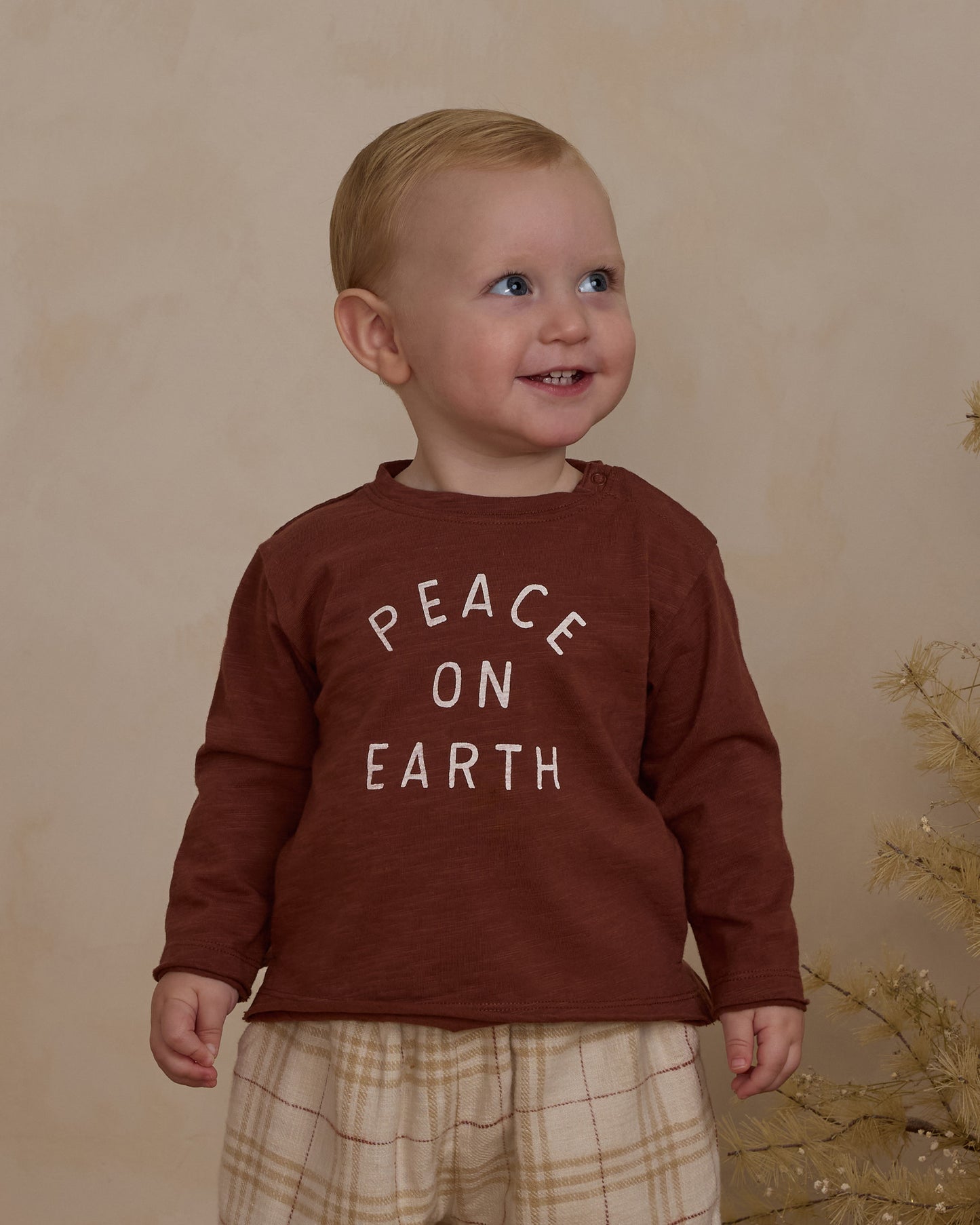 Raw Edge Long Sleeve Tee || Peace On Earth