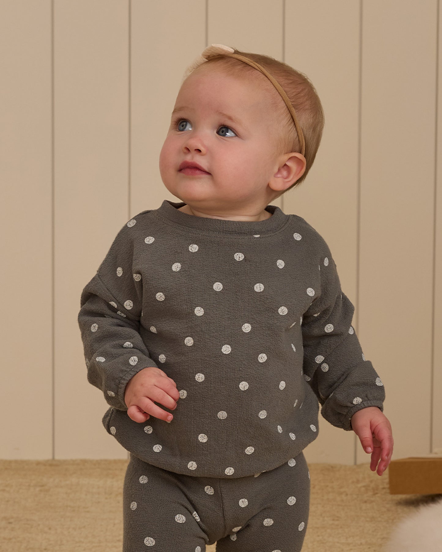 Spongey Knit Set || Forest Polka Dot