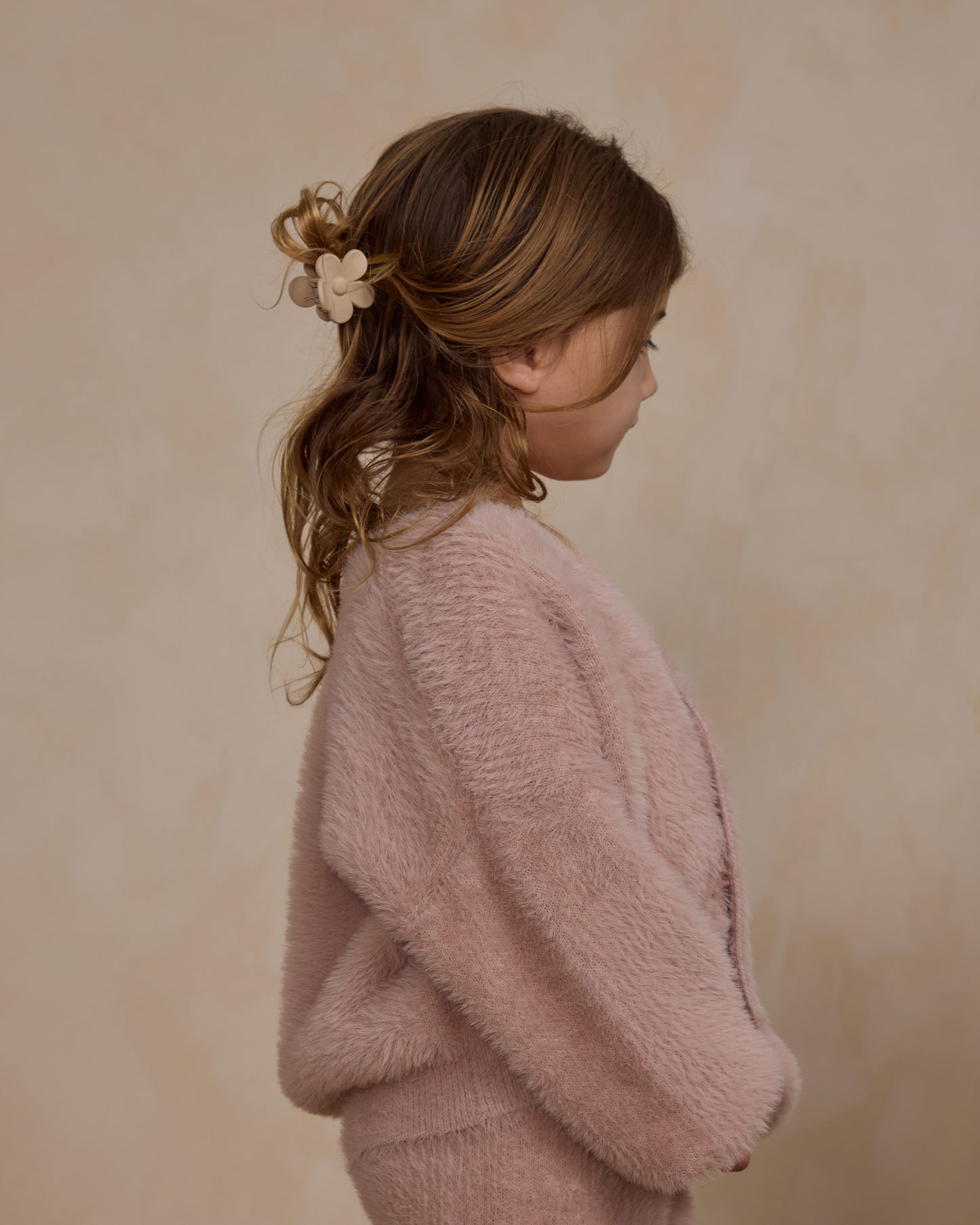 Fuzzy Cardigan || Blush