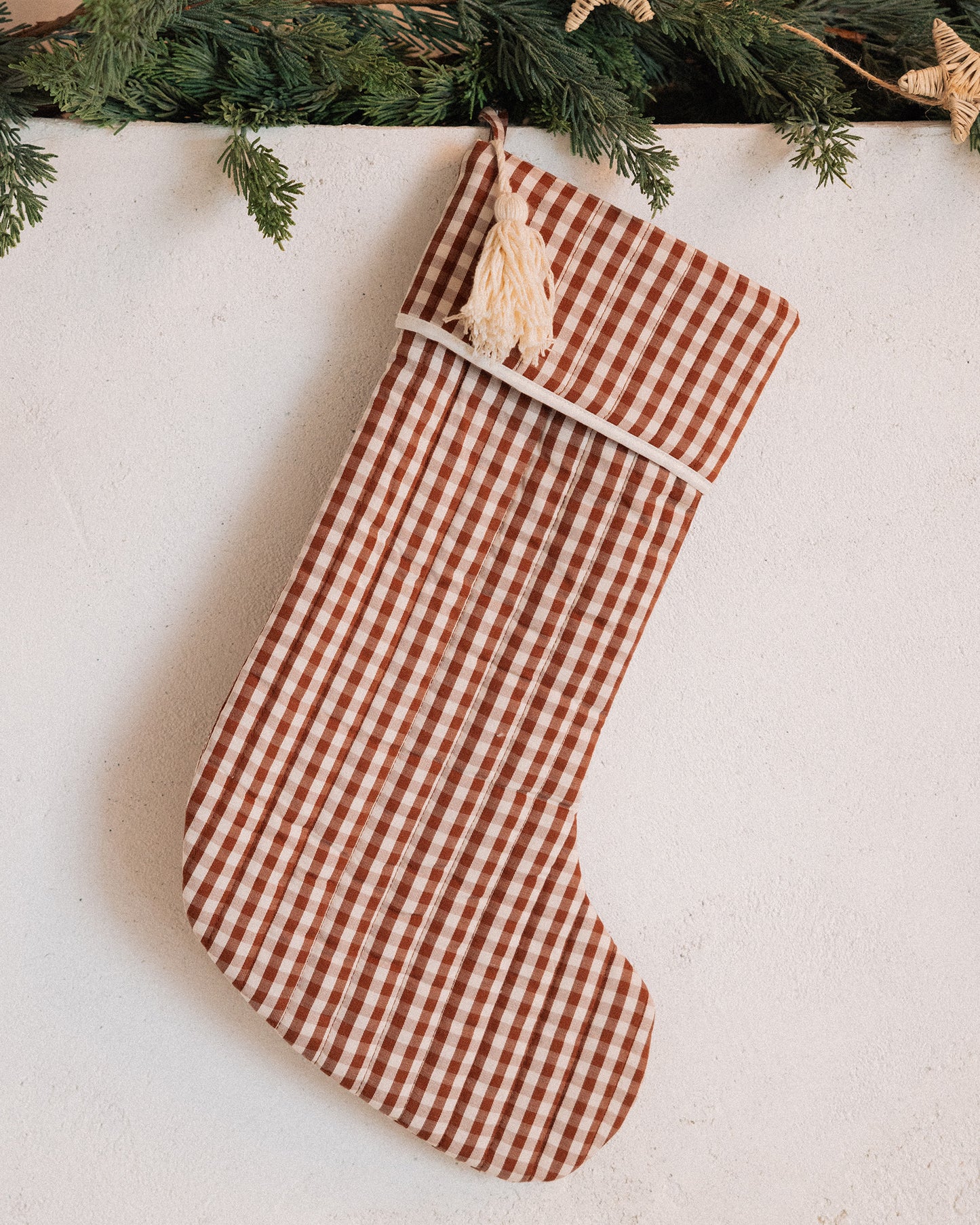 Christmas Stocking || Brick Gingham