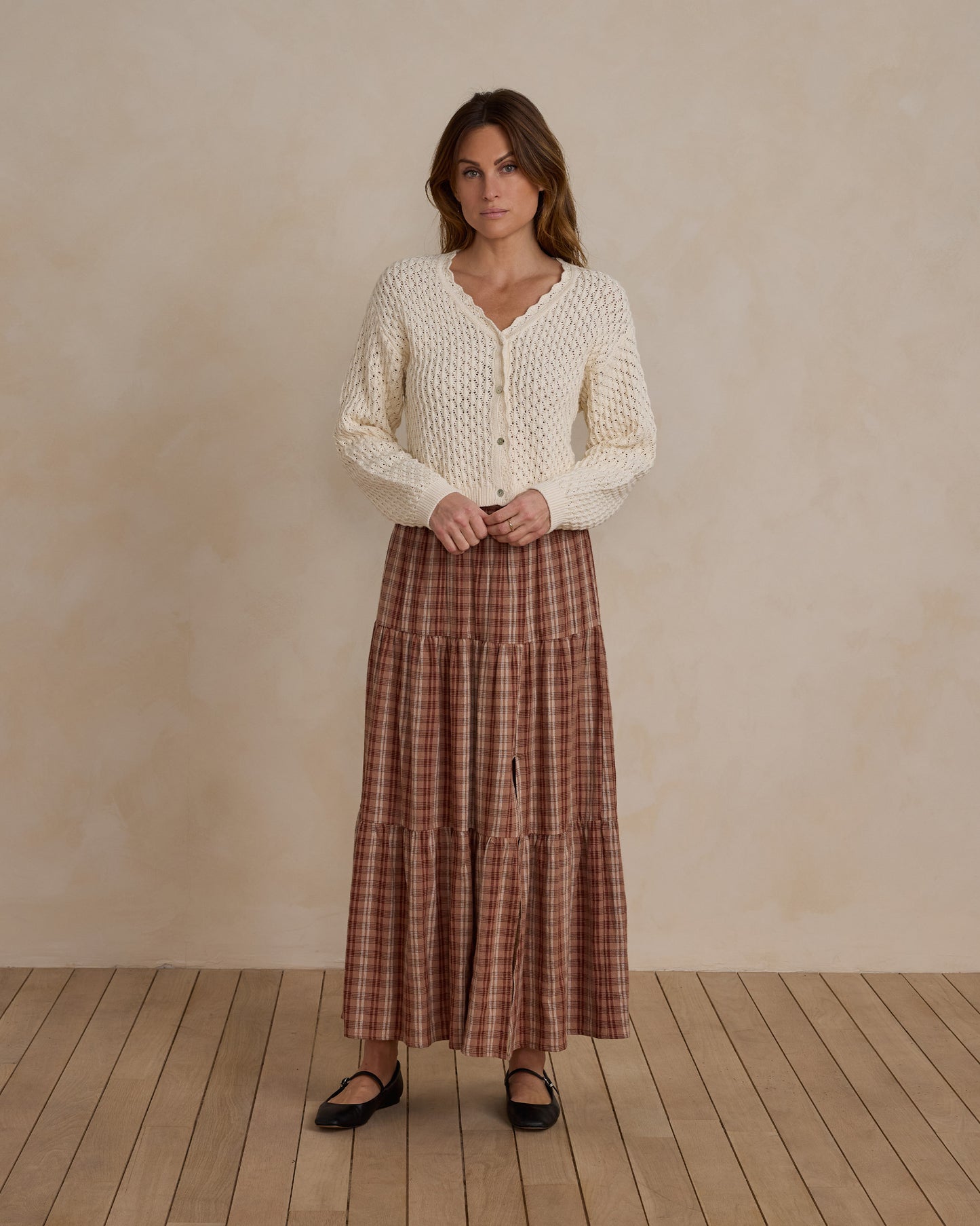 Tiered Midi Skirt | Autumn Plaid