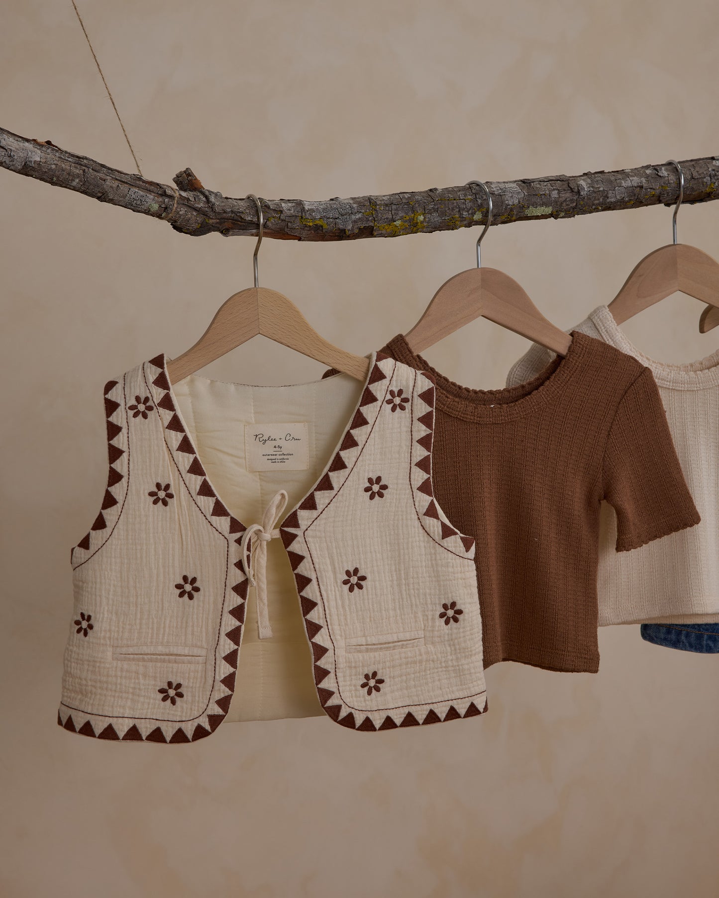 Embroidered Vest || Natural