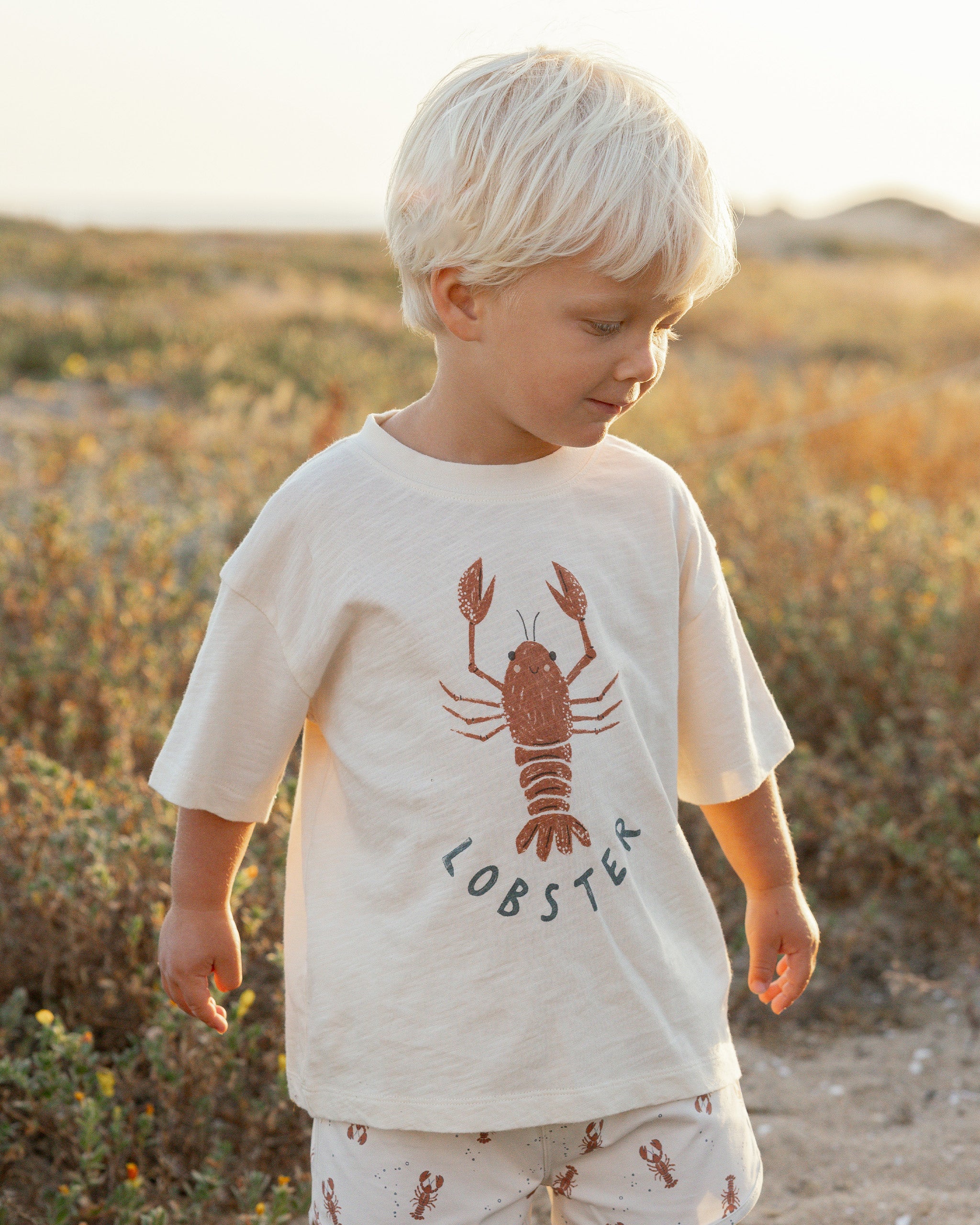 Relaxed Tee || Lobster - Rylee + Cru | Kids Clothes | Trendy Baby Clothes | Modern Infant Outfits |