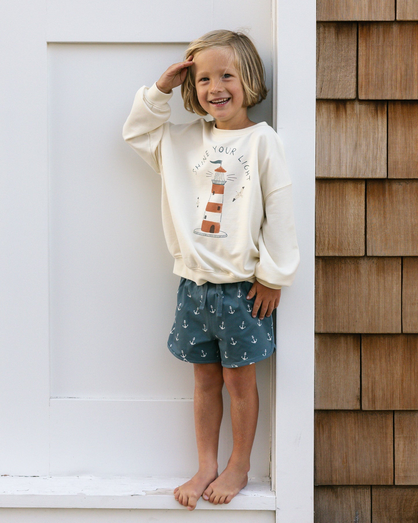 Swim Trunk || Anchors - Rylee + Cru | Kids Clothes | Trendy Baby Clothes | Modern Infant Outfits |