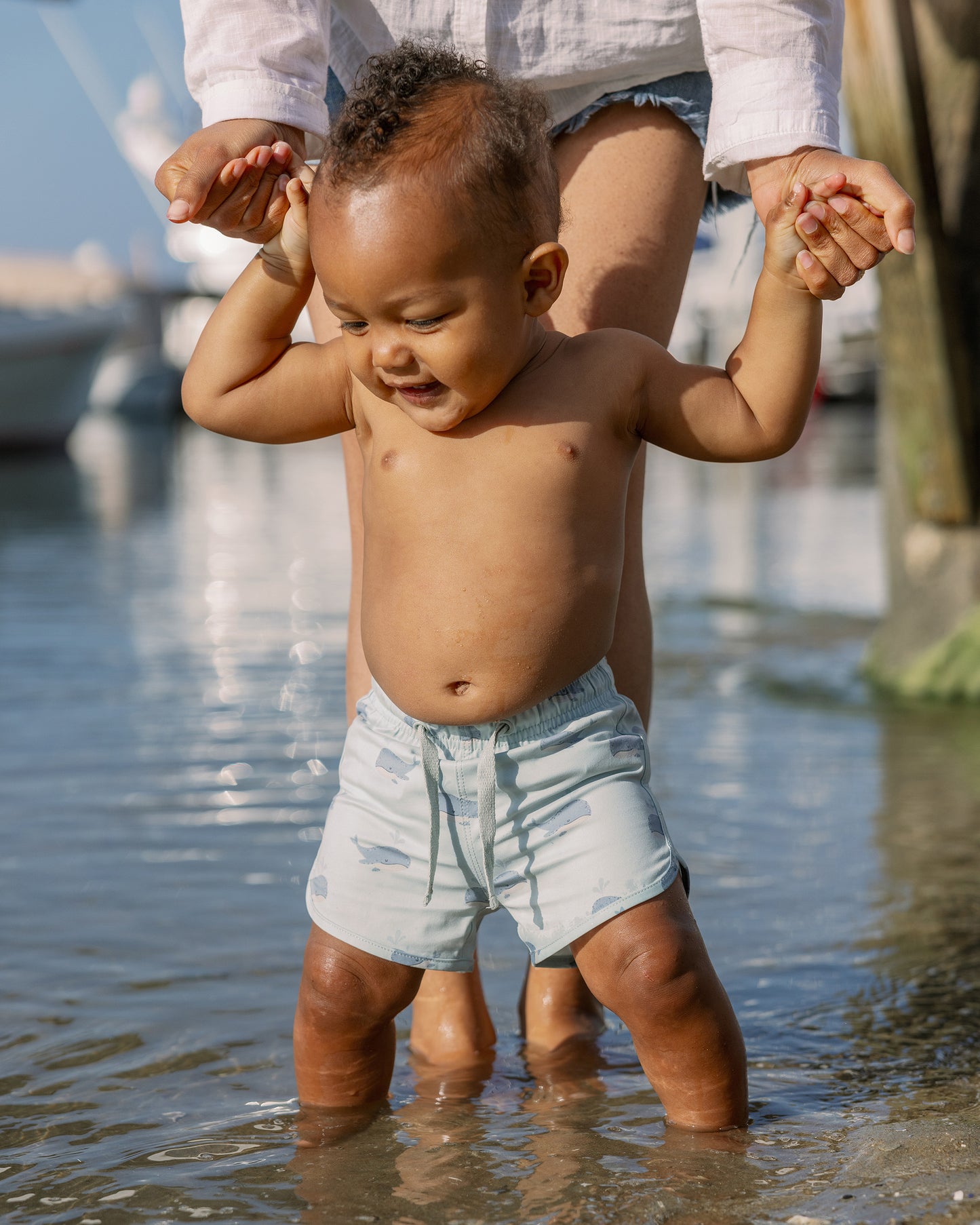 Swim Trunk || Whales - Rylee + Cru | Kids Clothes | Trendy Baby Clothes | Modern Infant Outfits |