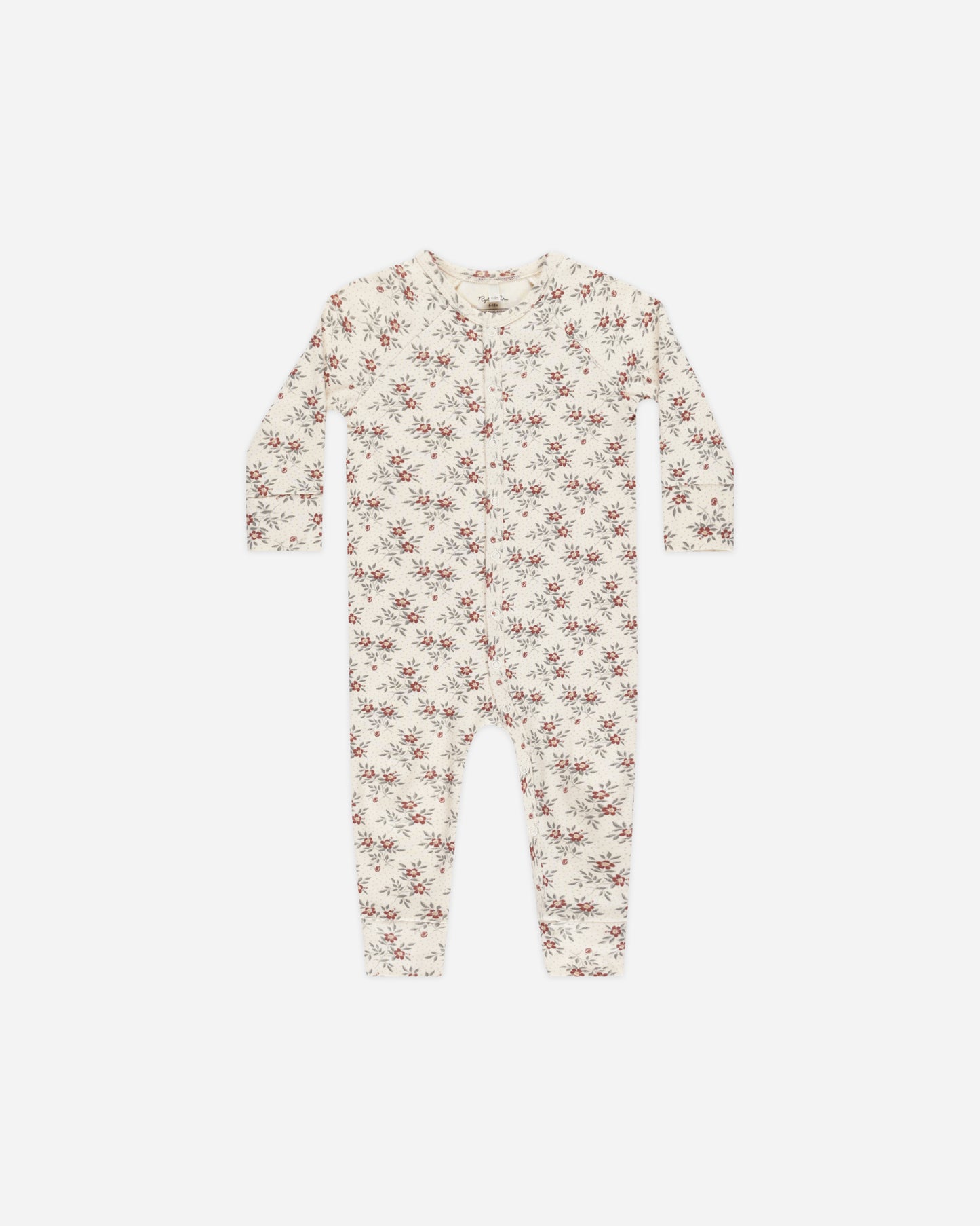 Organic Long John Pajamas || Holiday Floral