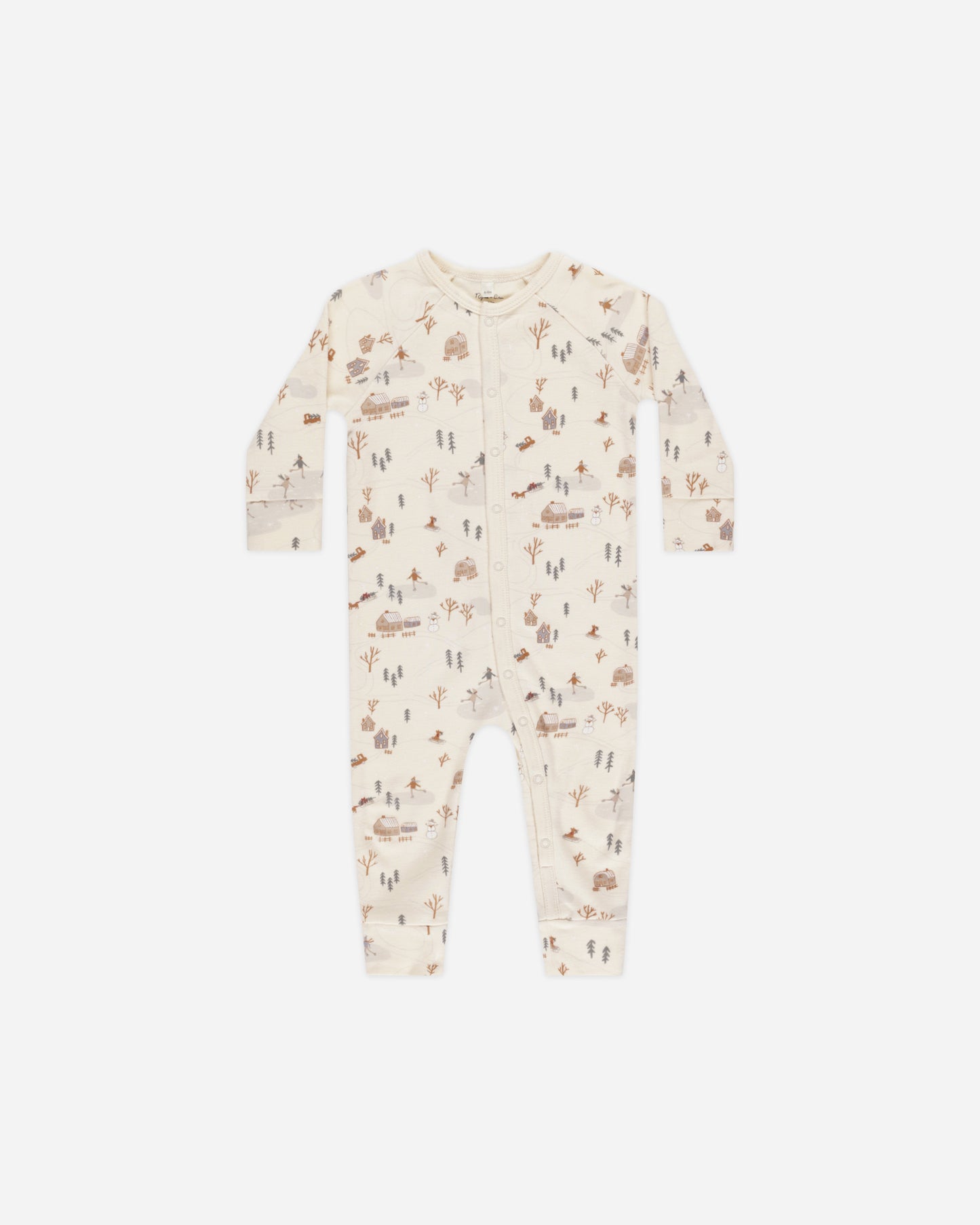 Organic Long John Pajamas || Winter Town