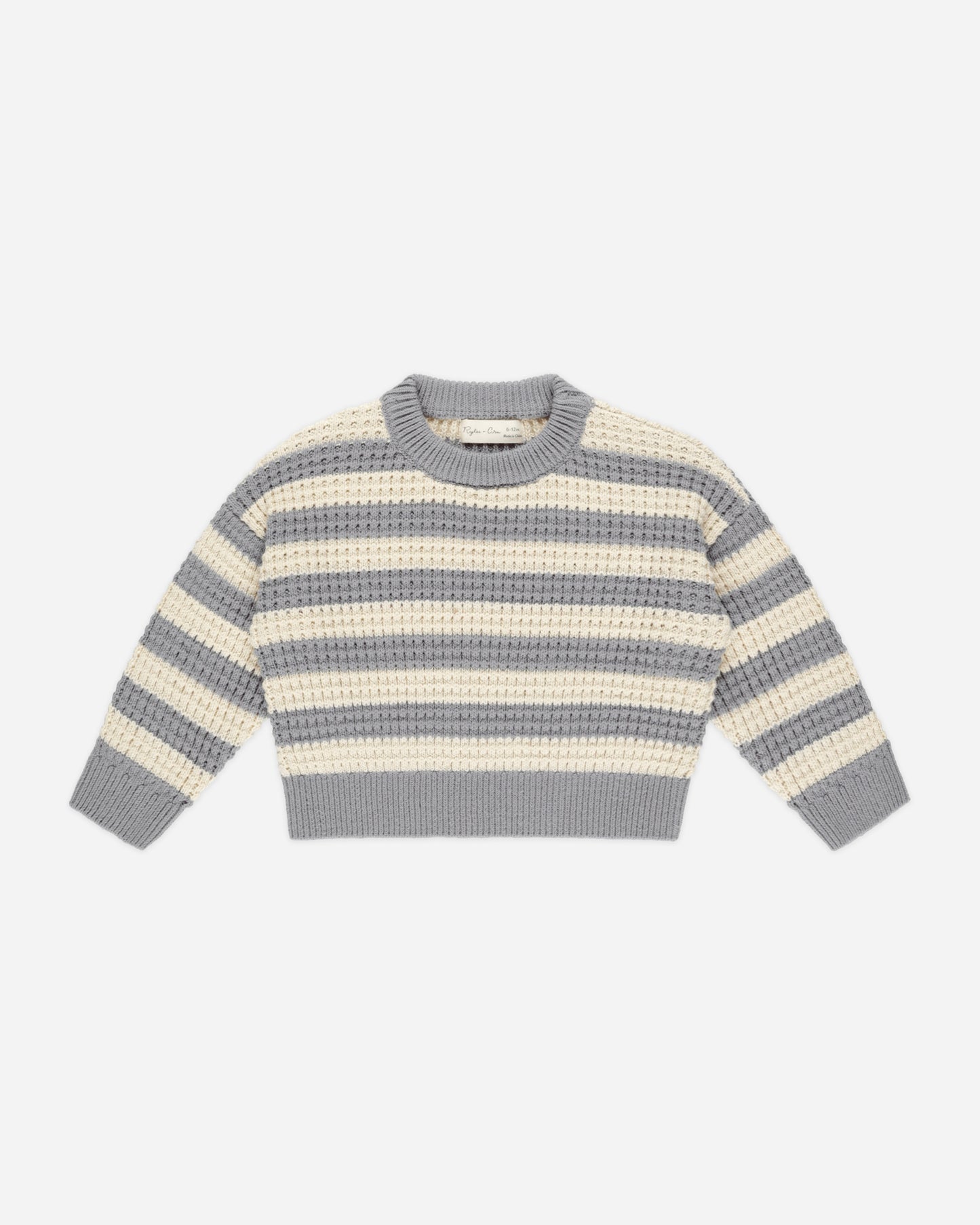 Aspen Sweater || Dusty Blue Stripe