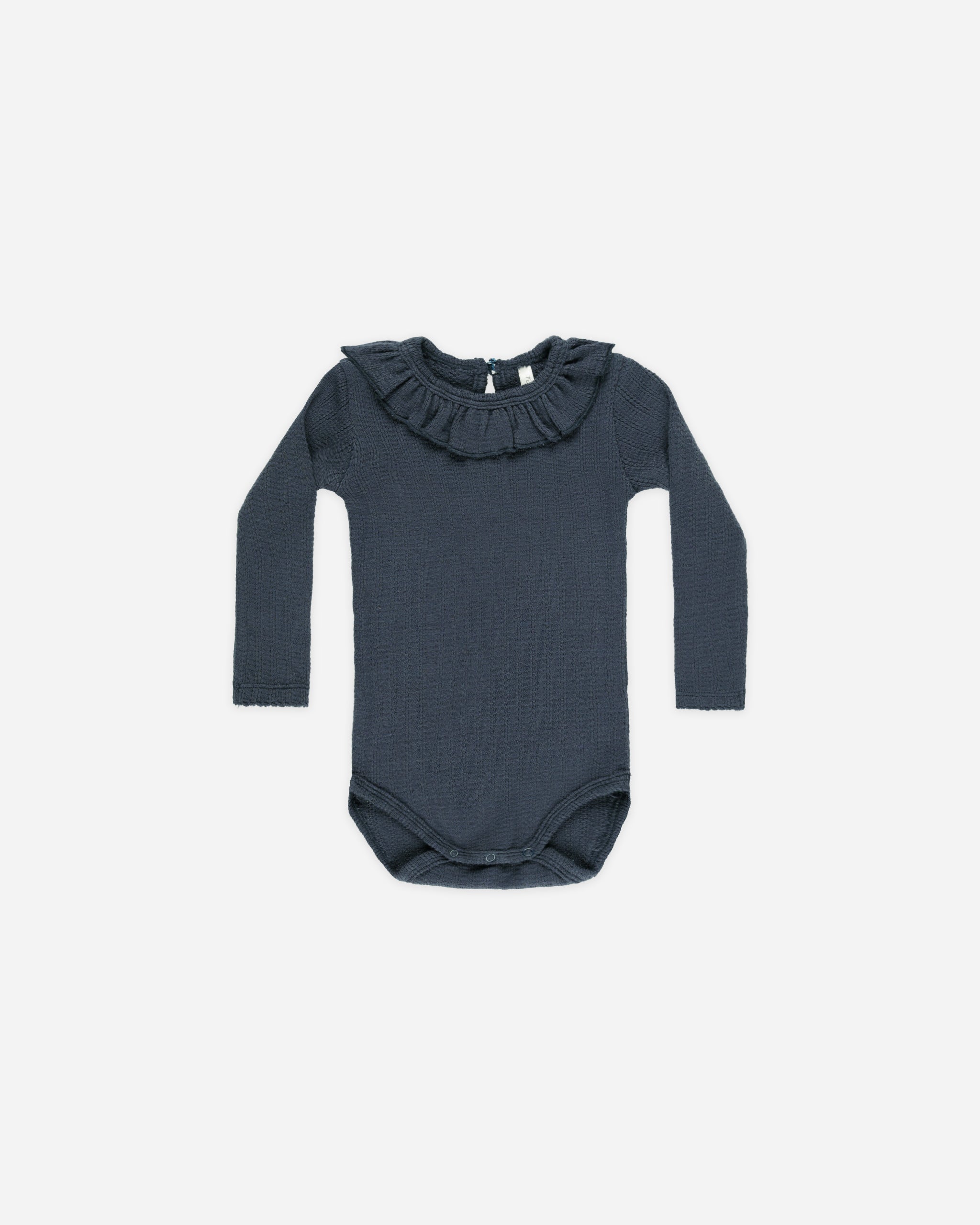 Ruffle Collar Bodysuit || Indigo