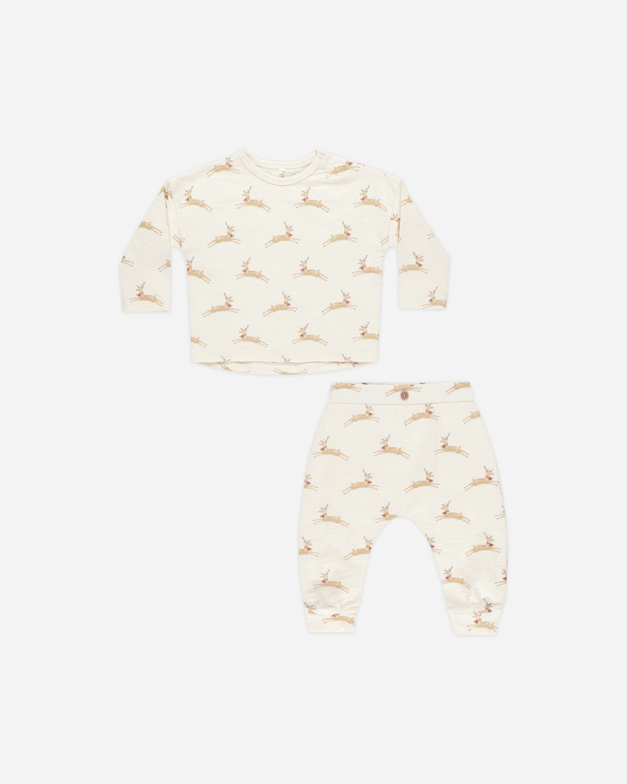 Long Sleeve Tee + Pant Set || Reindeer