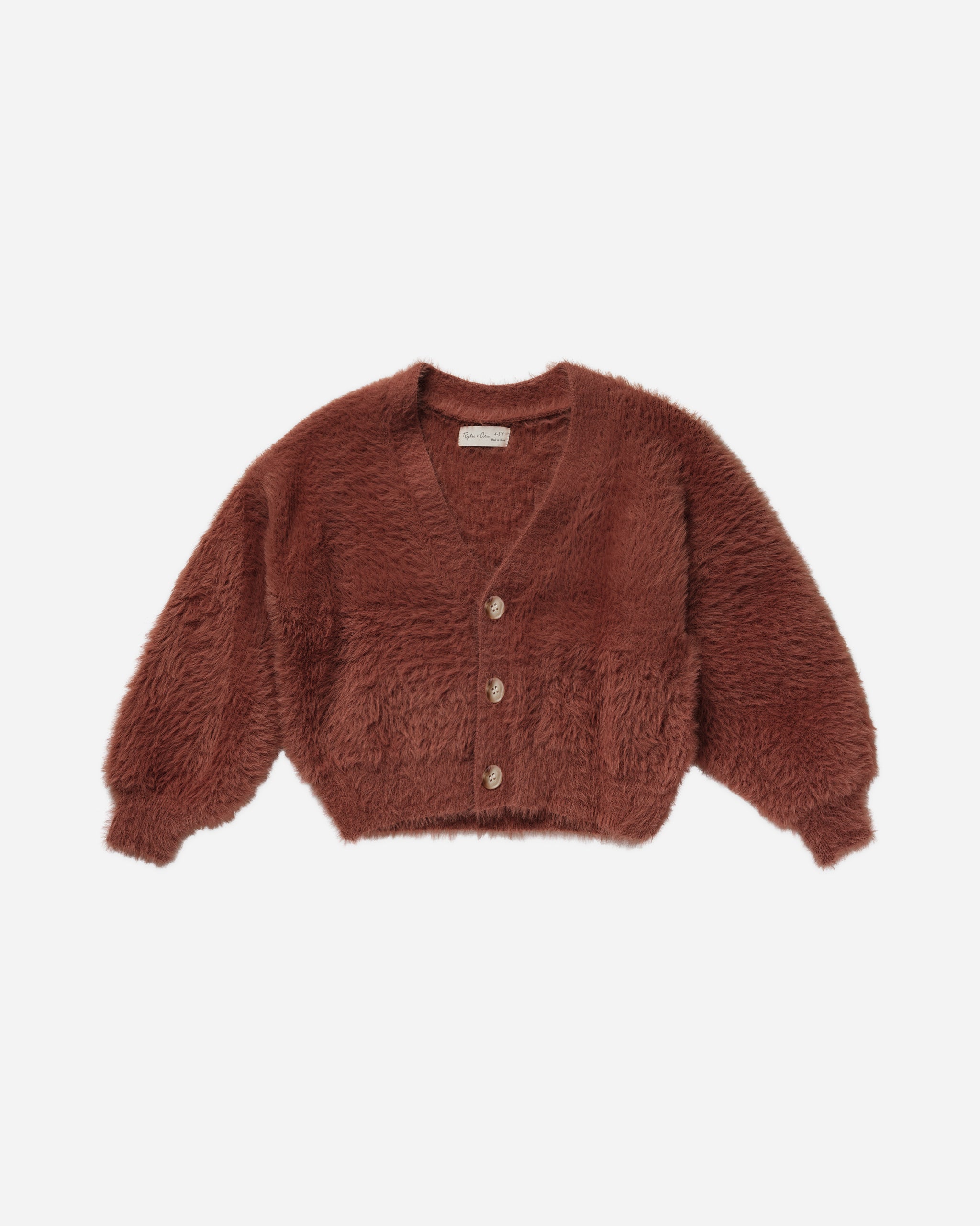 Fuzzy Cardigan || Brick