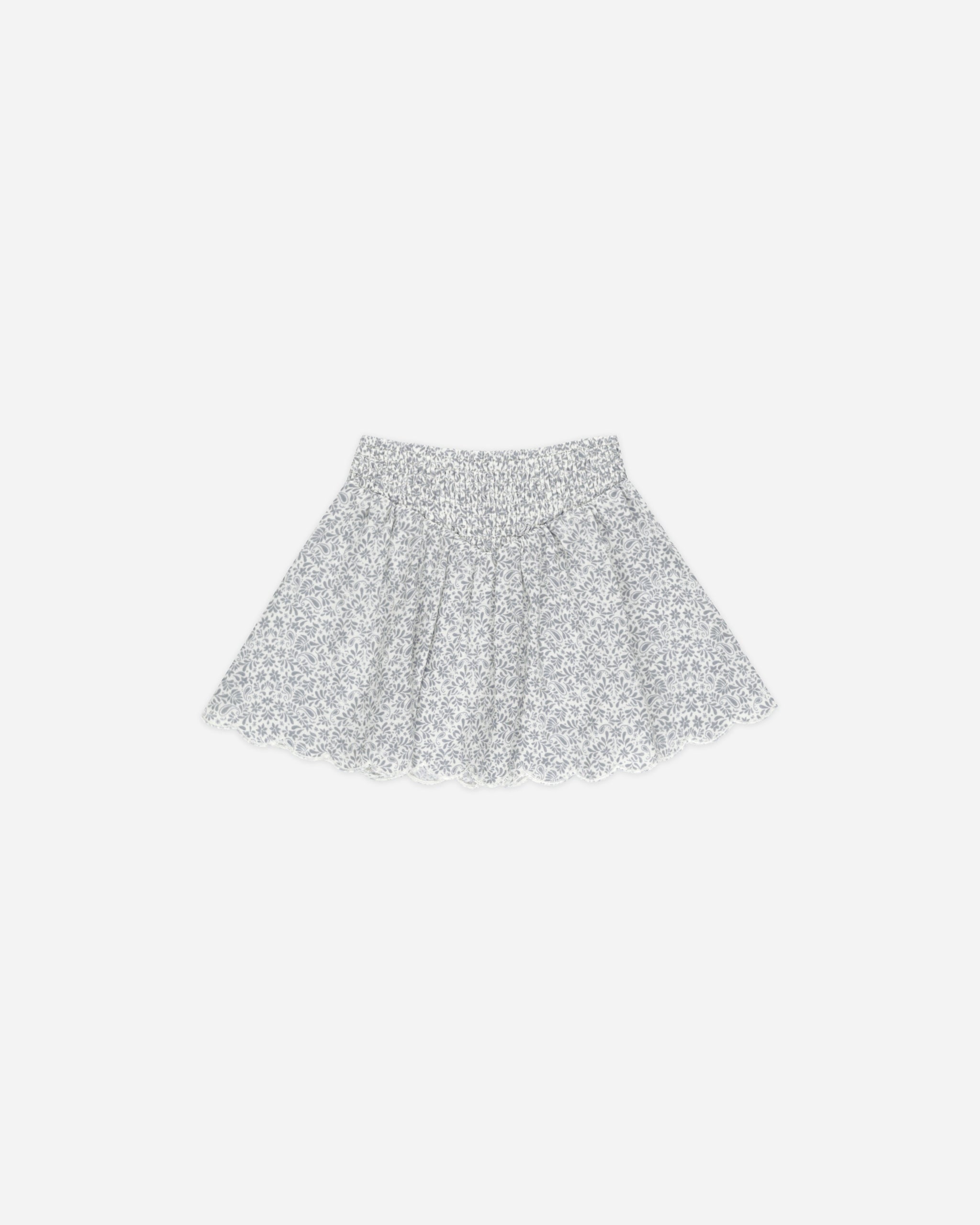 Smocked V Mini Skirt || Ditsy