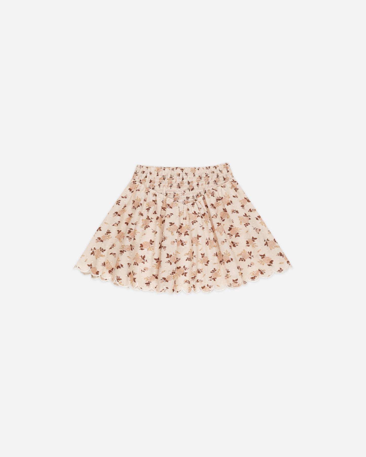 Smocked V Mini Skirt || Harvest Rose