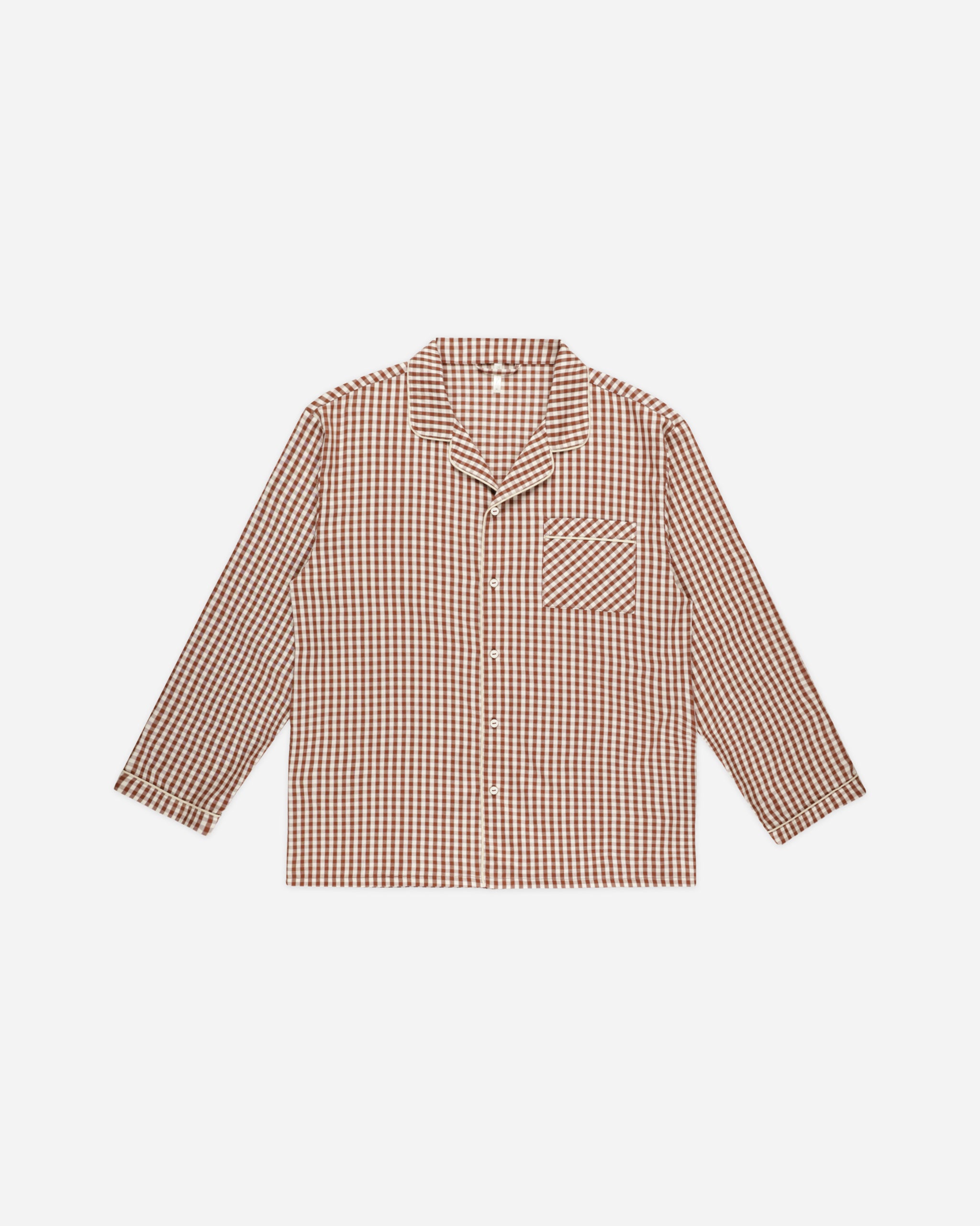 Men's Pajama Top | Brick Gingham