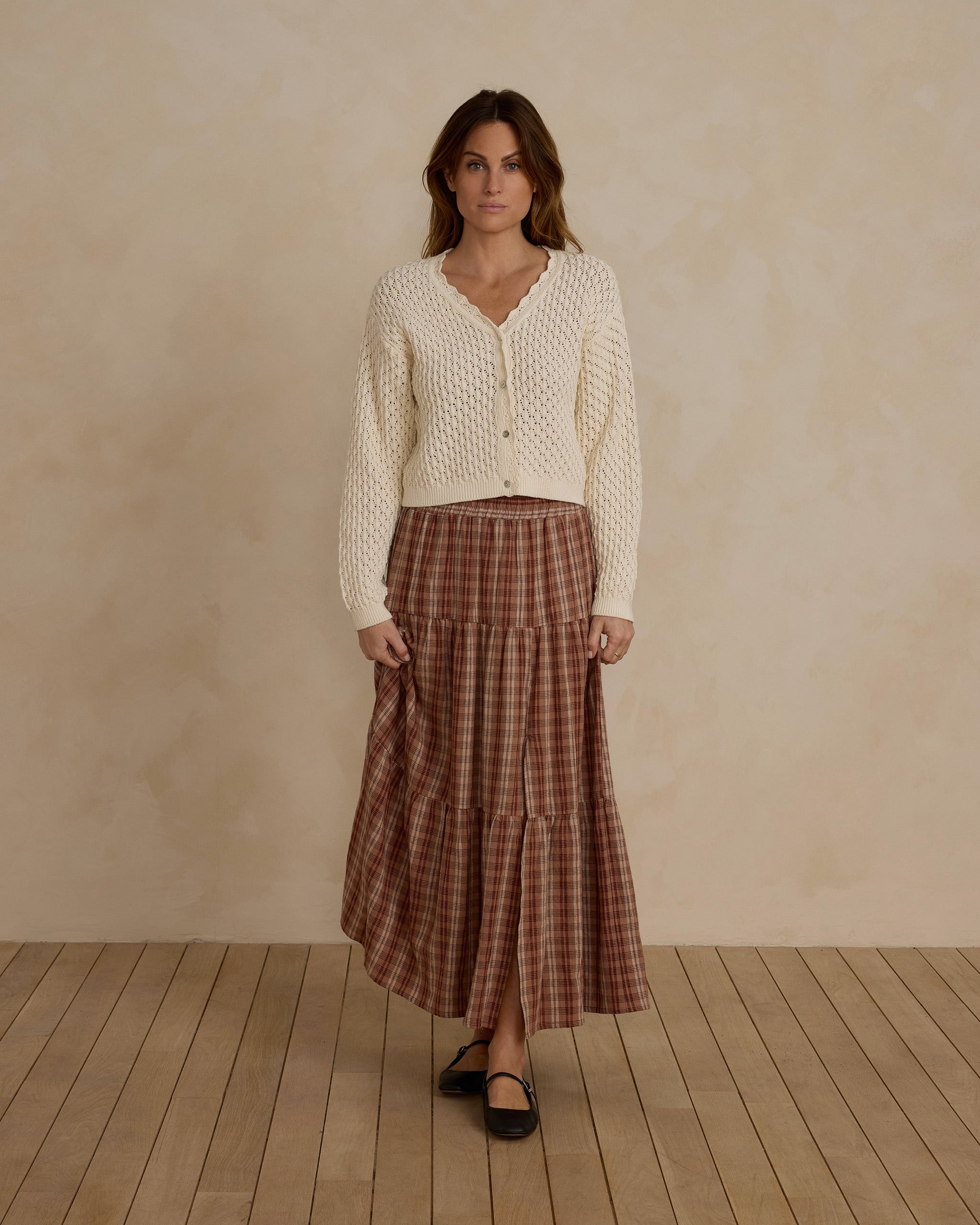 Tiered Midi Skirt | Autumn Plaid