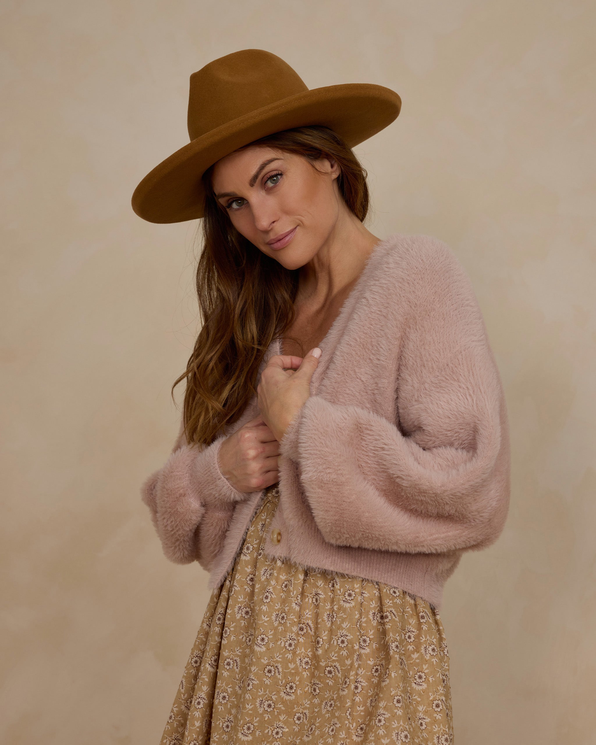 Fuzzy Cardigan | Blush