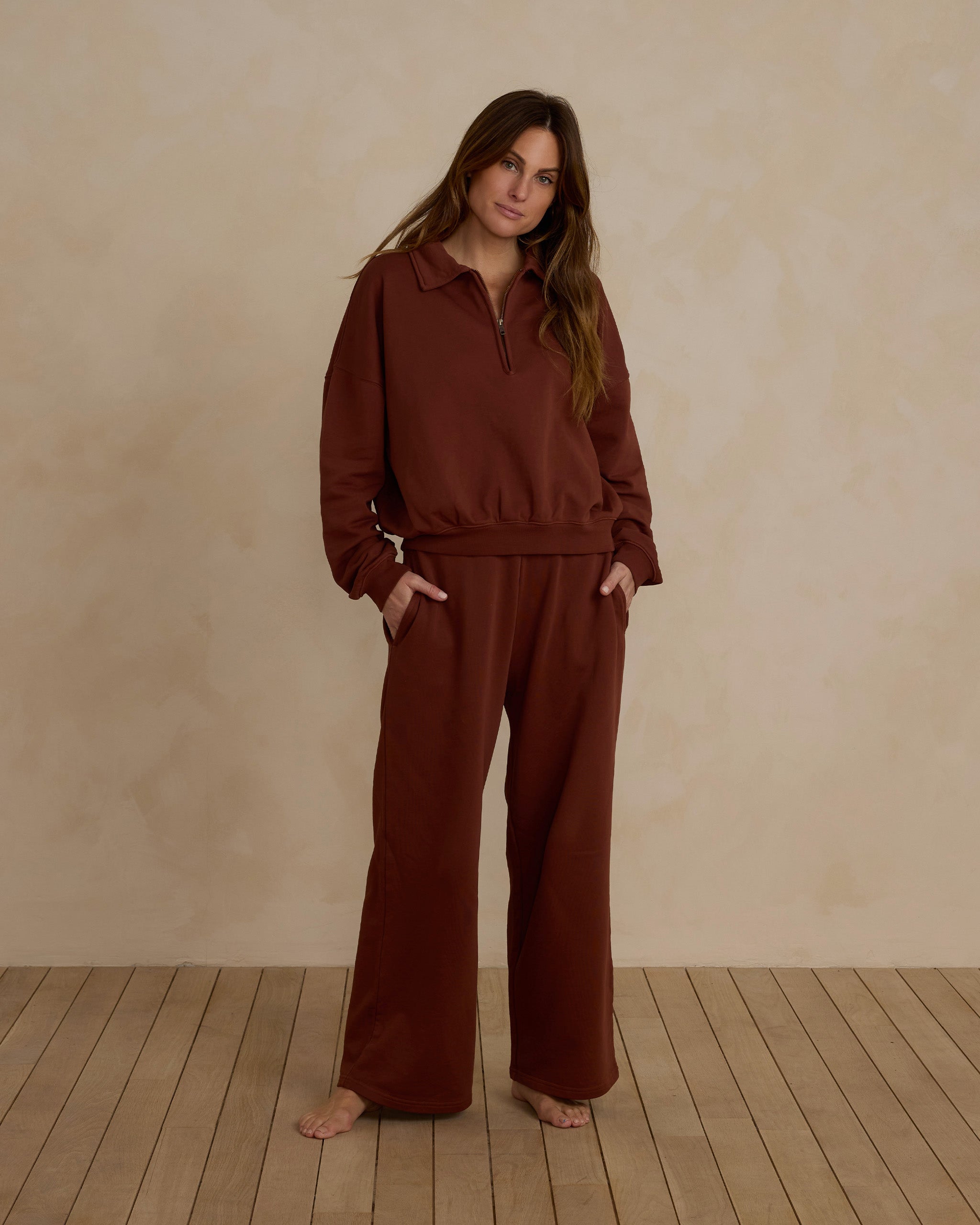 Wide Leg Sweatpant | Brick