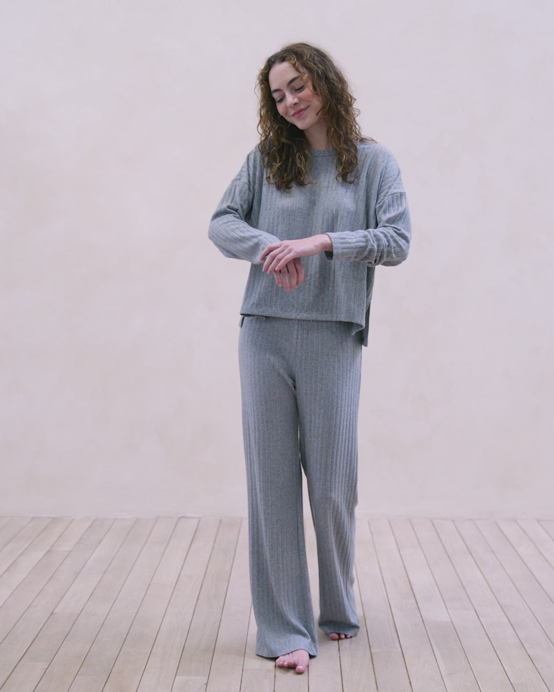 Cozy Rib Knit Set | Dusty Blue