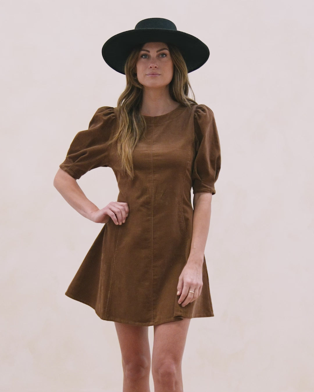 Levi Mini Dress | Saddle